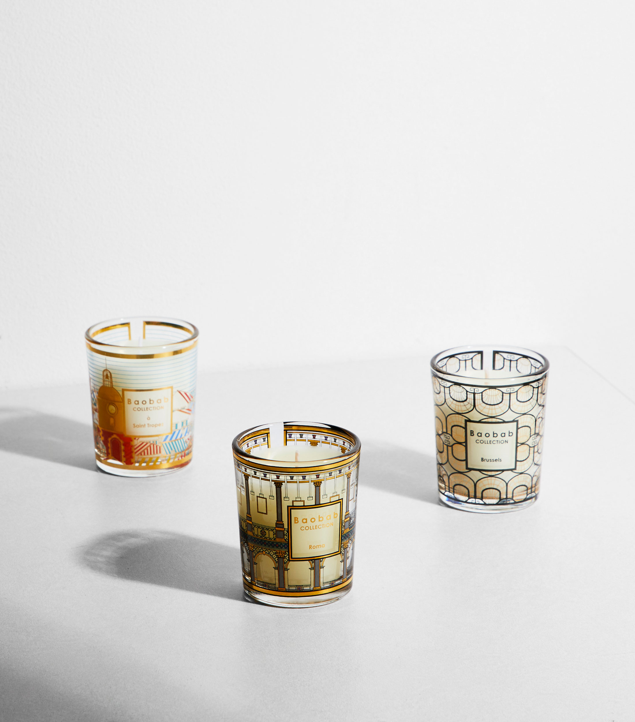 Set 3 Velas Arómaticas Brussels- Roma- Saint Tropez