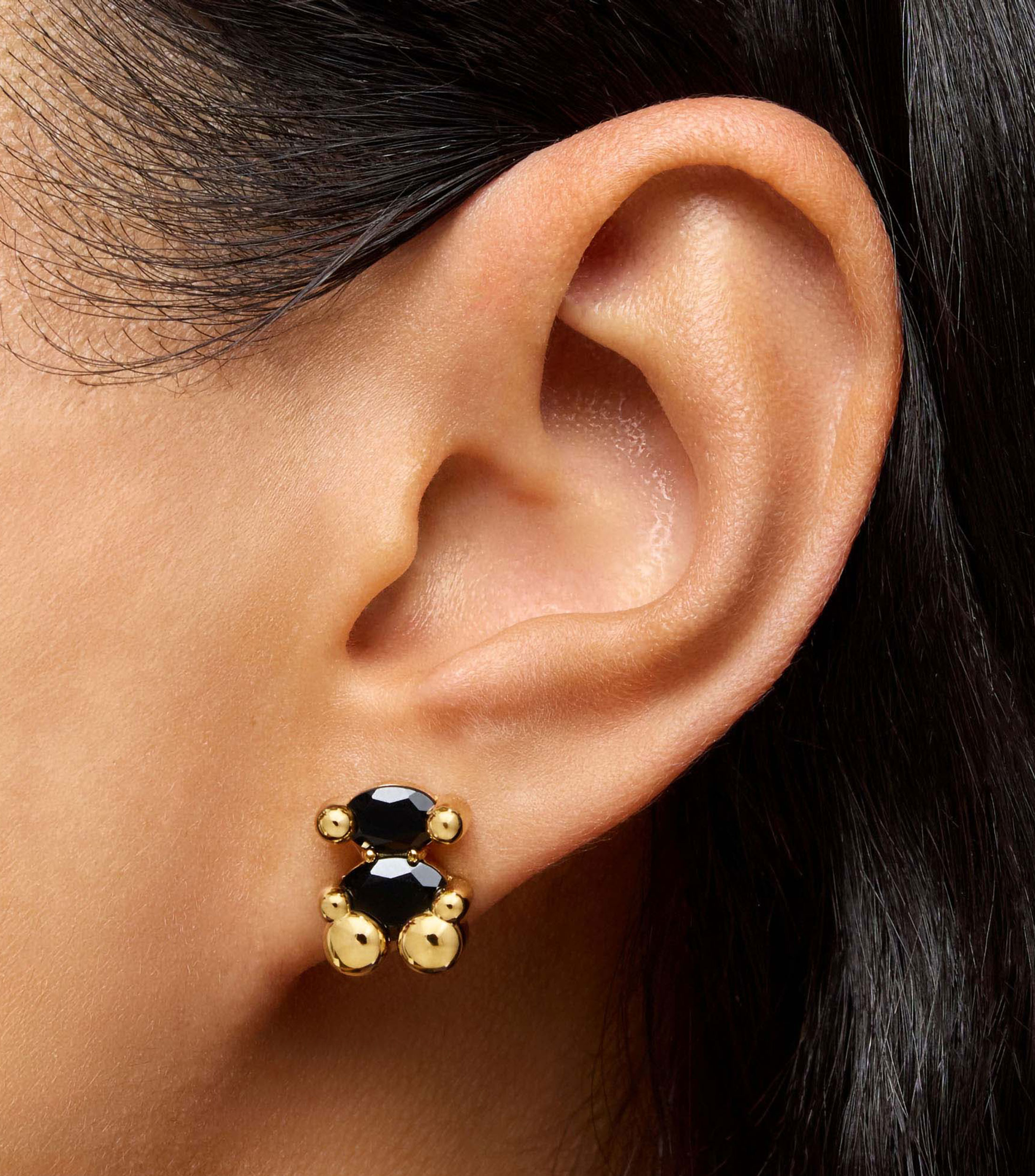 Aretes en plata .925 con ónix Color Bear Mujer