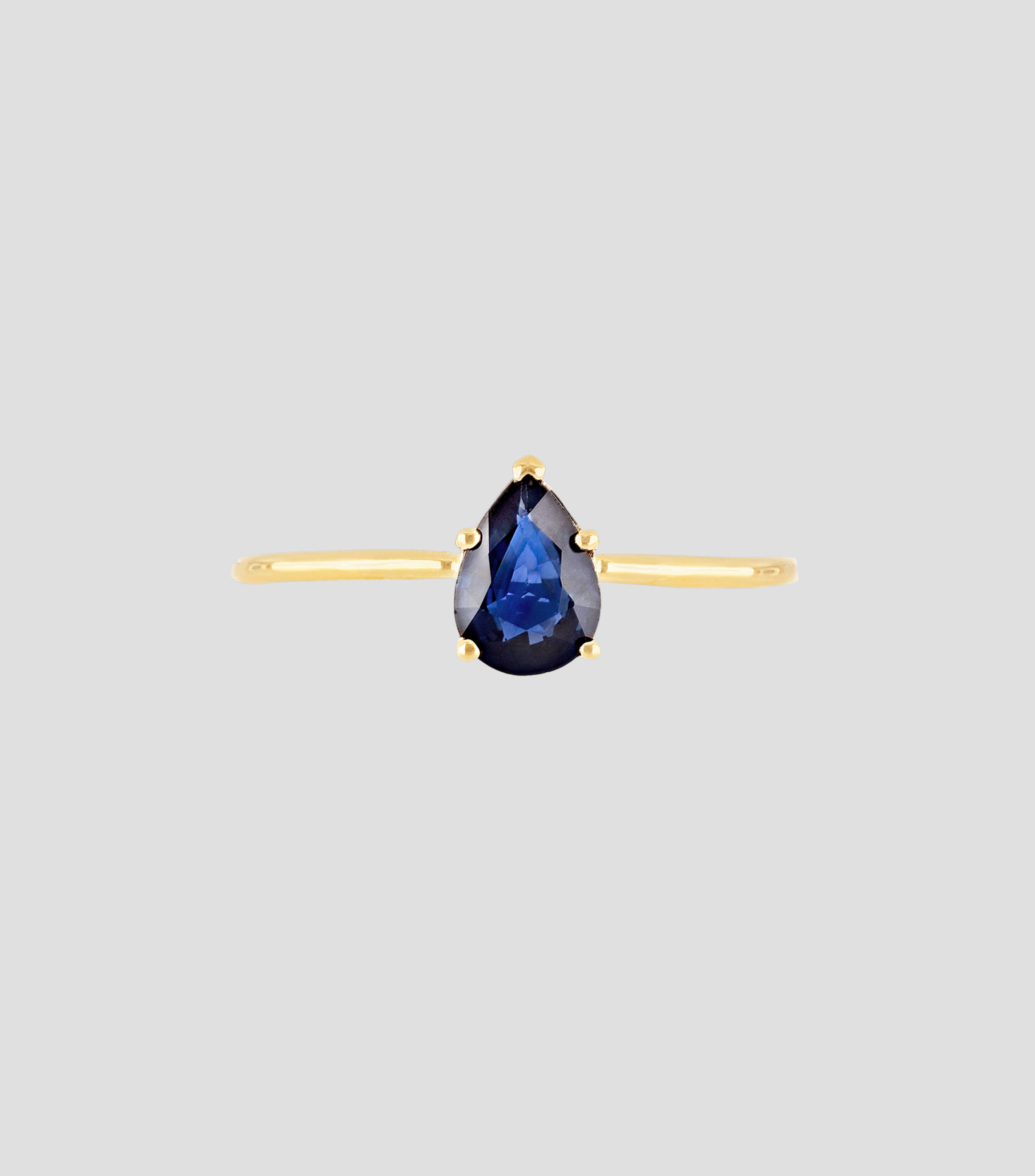 Anillo en oro amarillo 18 Kts con zafiro Mujer