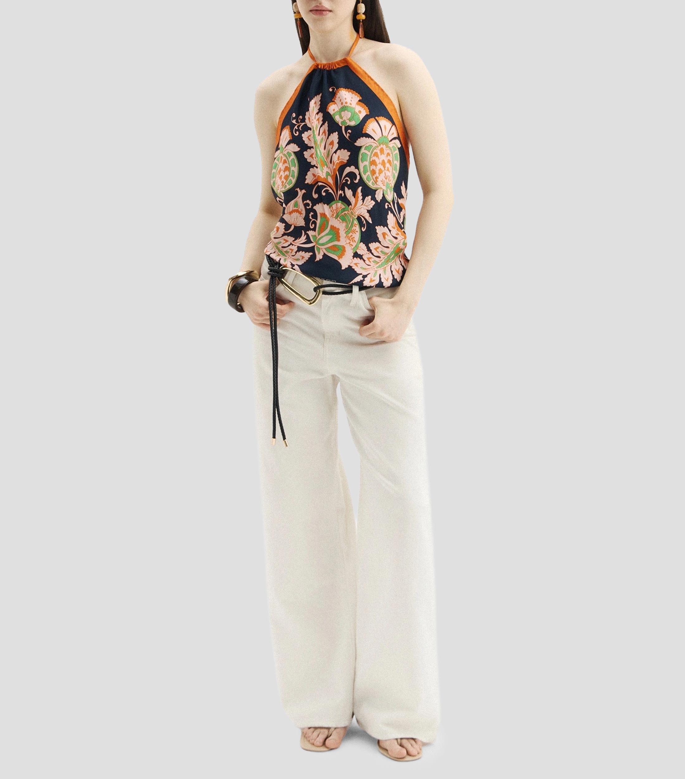 Blusa estampada sin mangas Mujer