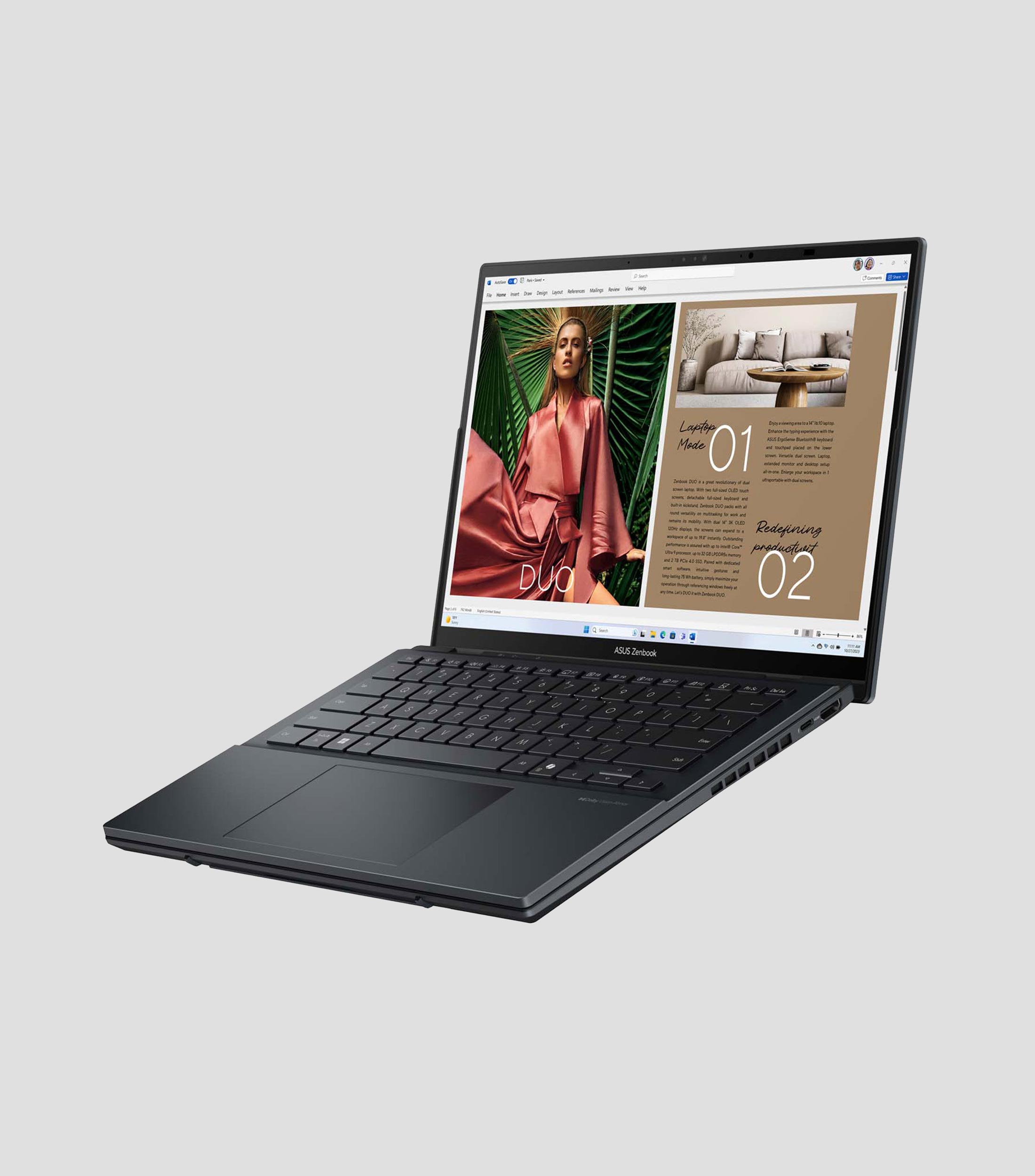 Laptop Zenbook Duo, 14, Intel Core Ultra 9, 32 GB, SSD 2TB Stylus y Funda