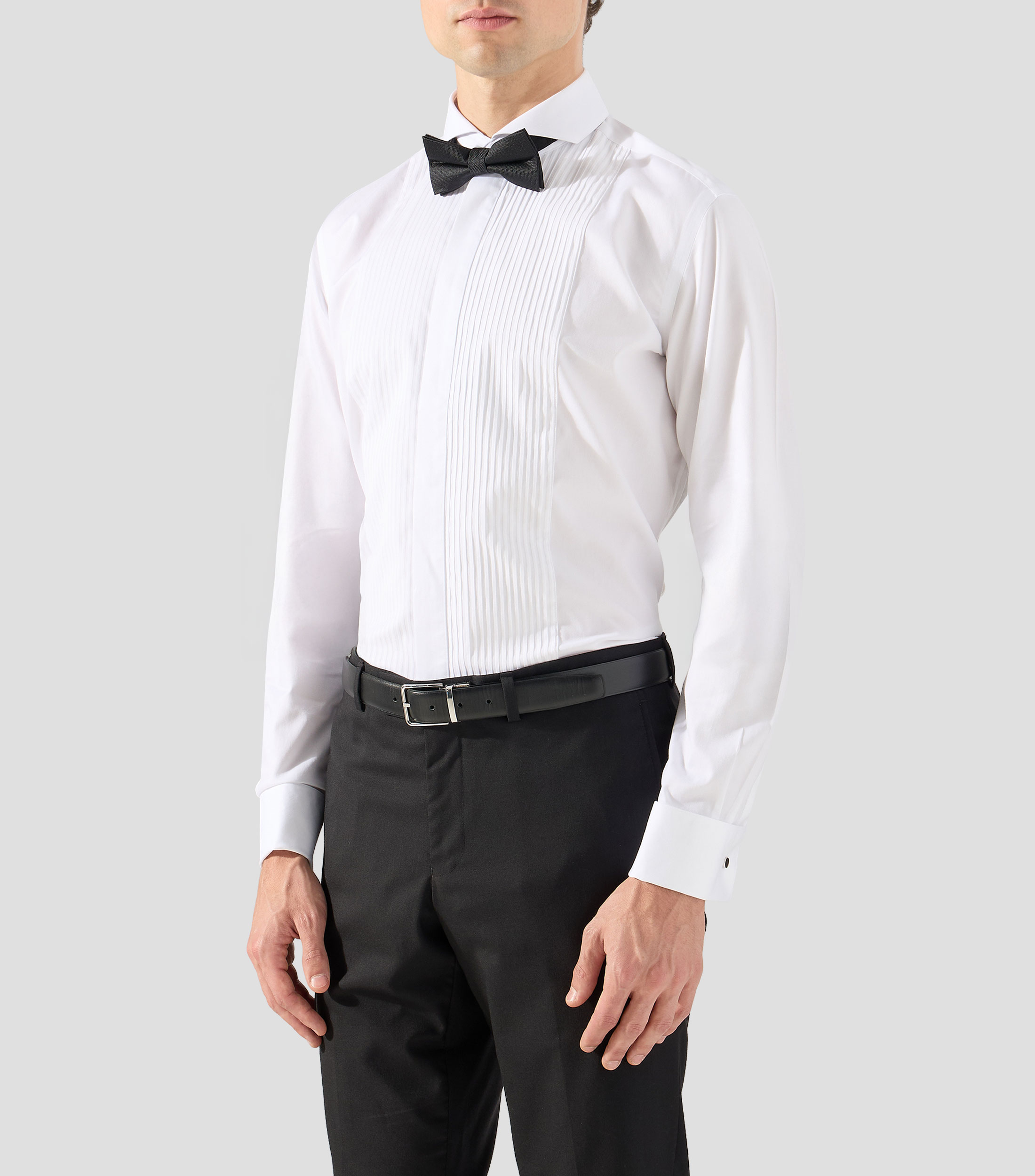 Camisa de vestir líneas con manga larga Hombre