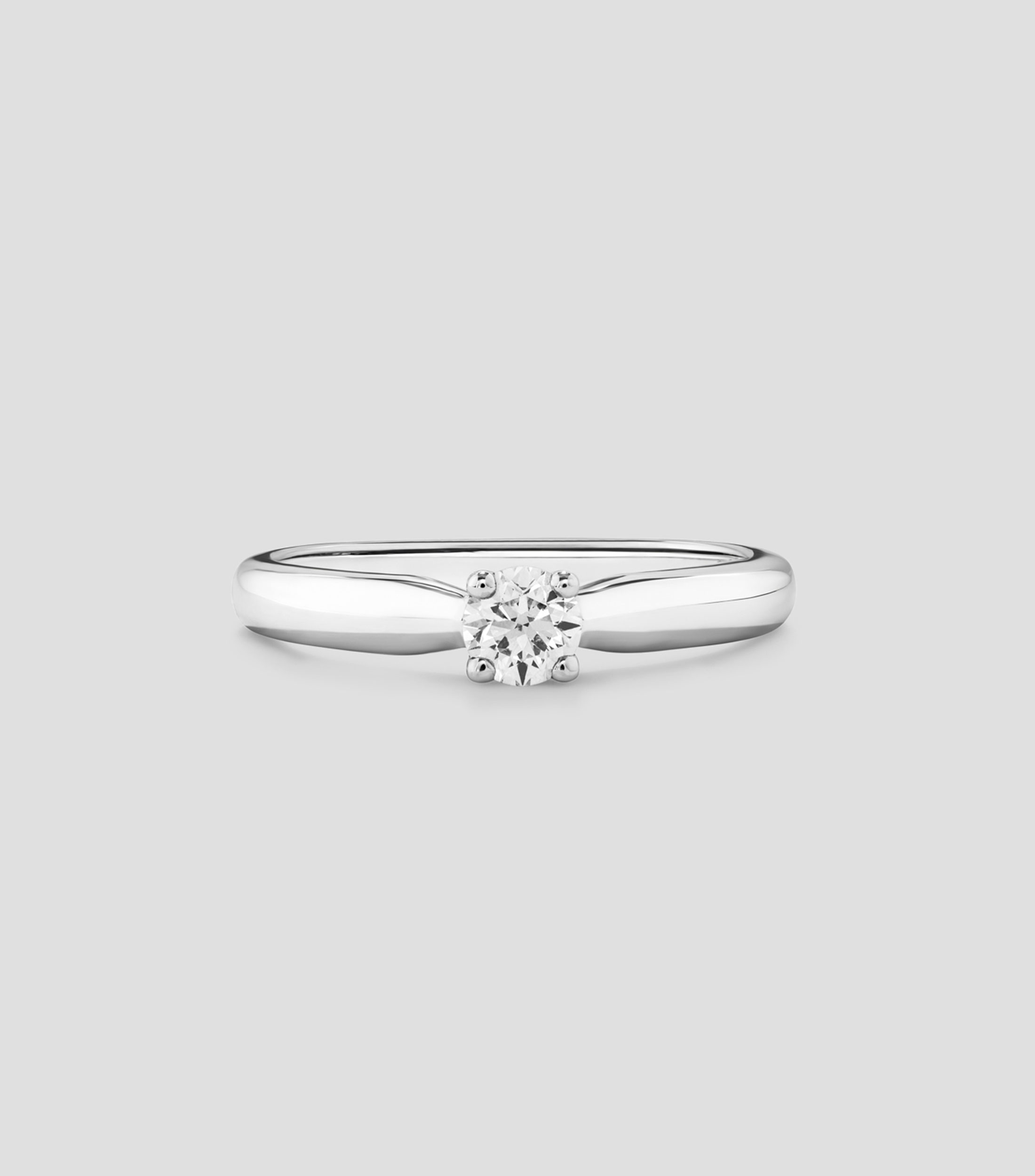 Anillo solitario en oro blanco de 18 kilates con diamante Mujer
