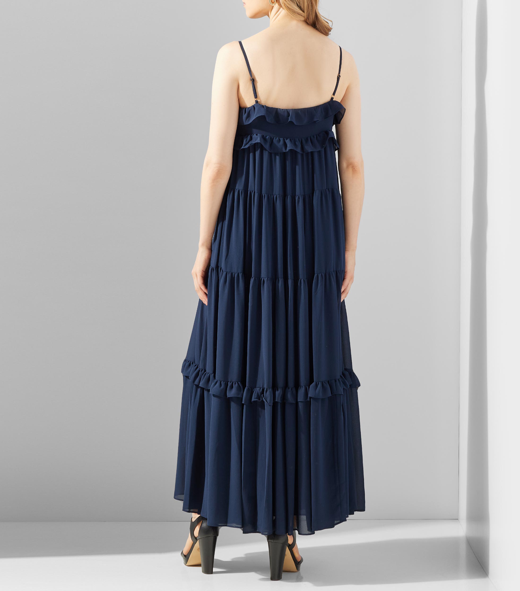 Vestido largo liso Mujer