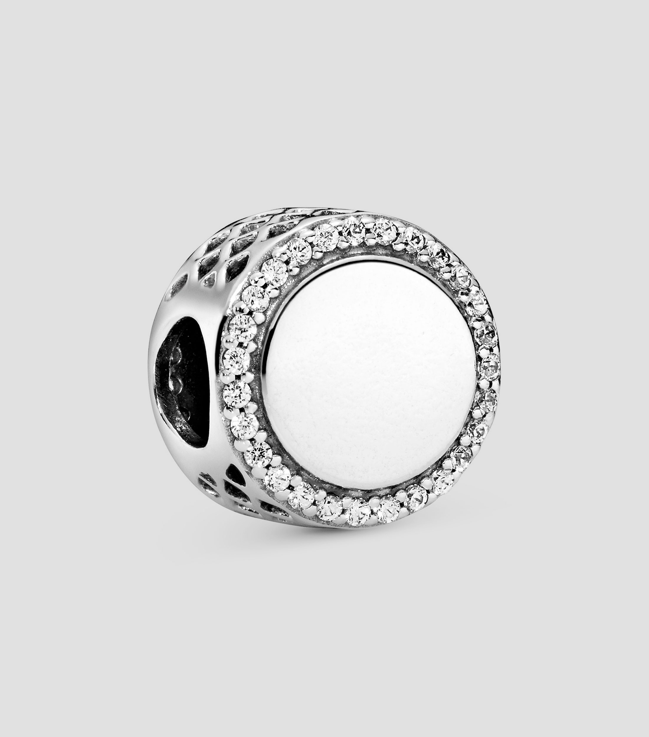 Charm redondo en plata .925 Pandora Timeless con zirconia cúbica Mujer