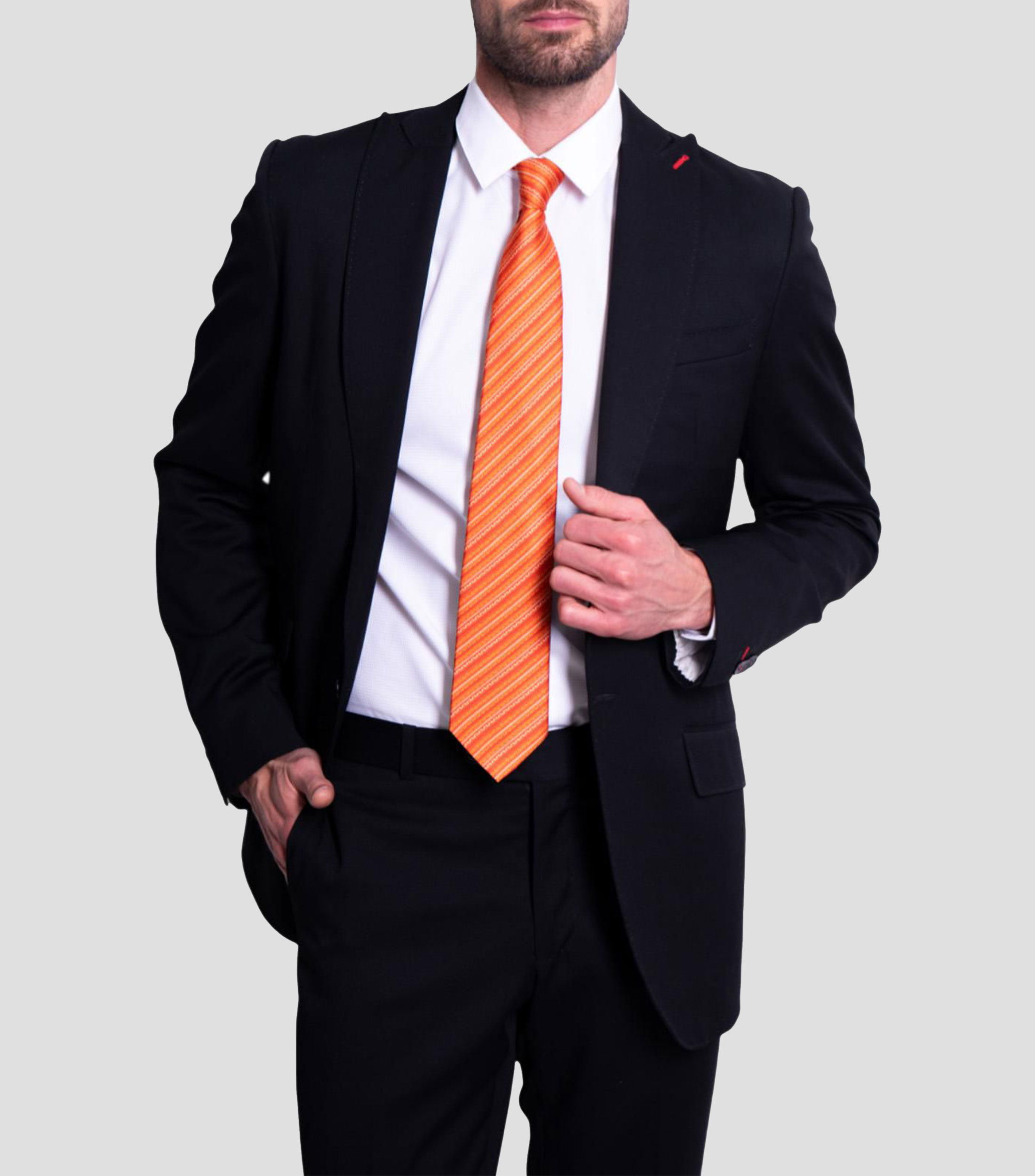 Corbata ancha en seda naranja Grecas Prehispánicas