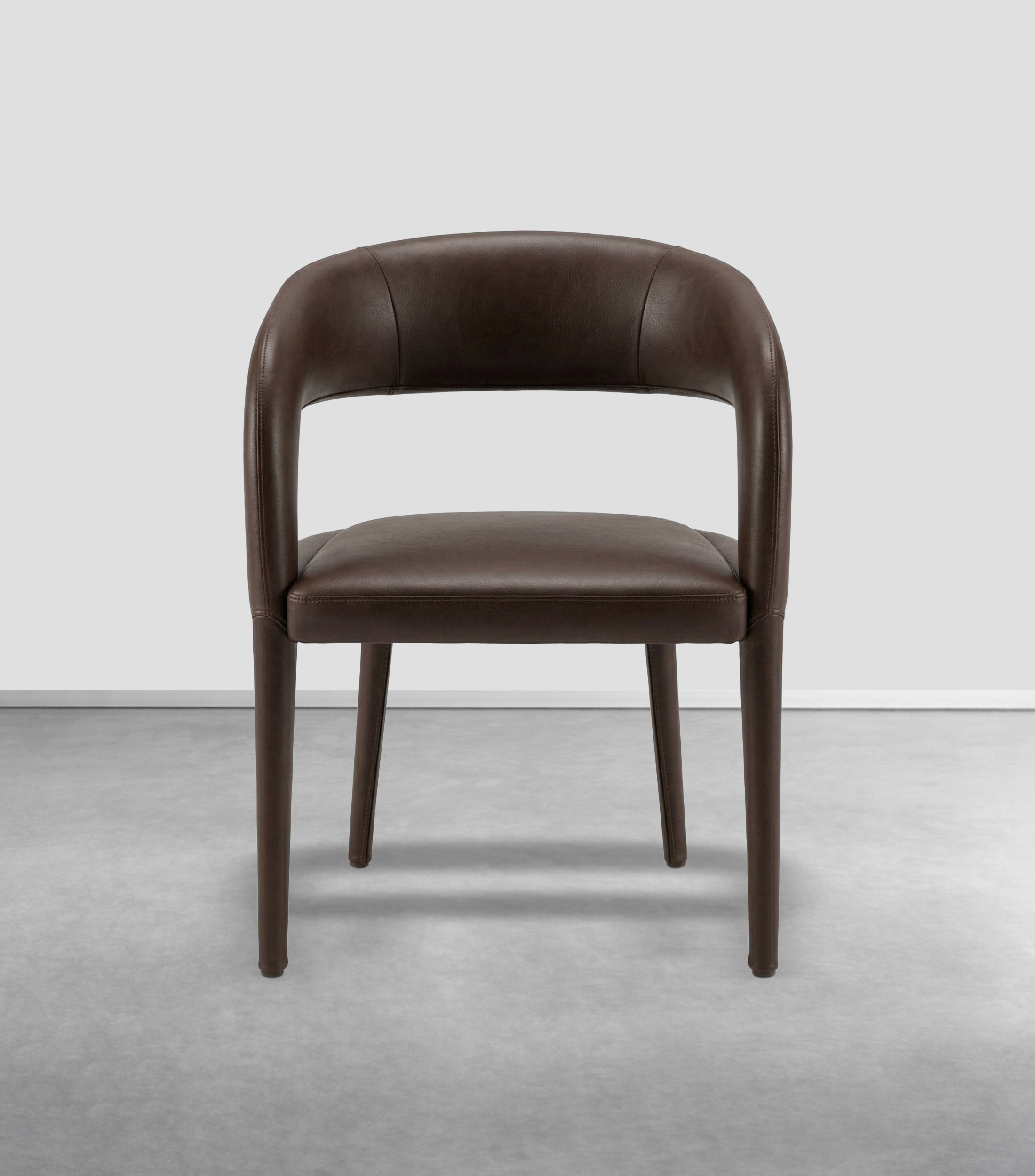 Silla de comedor Burgos en piel café