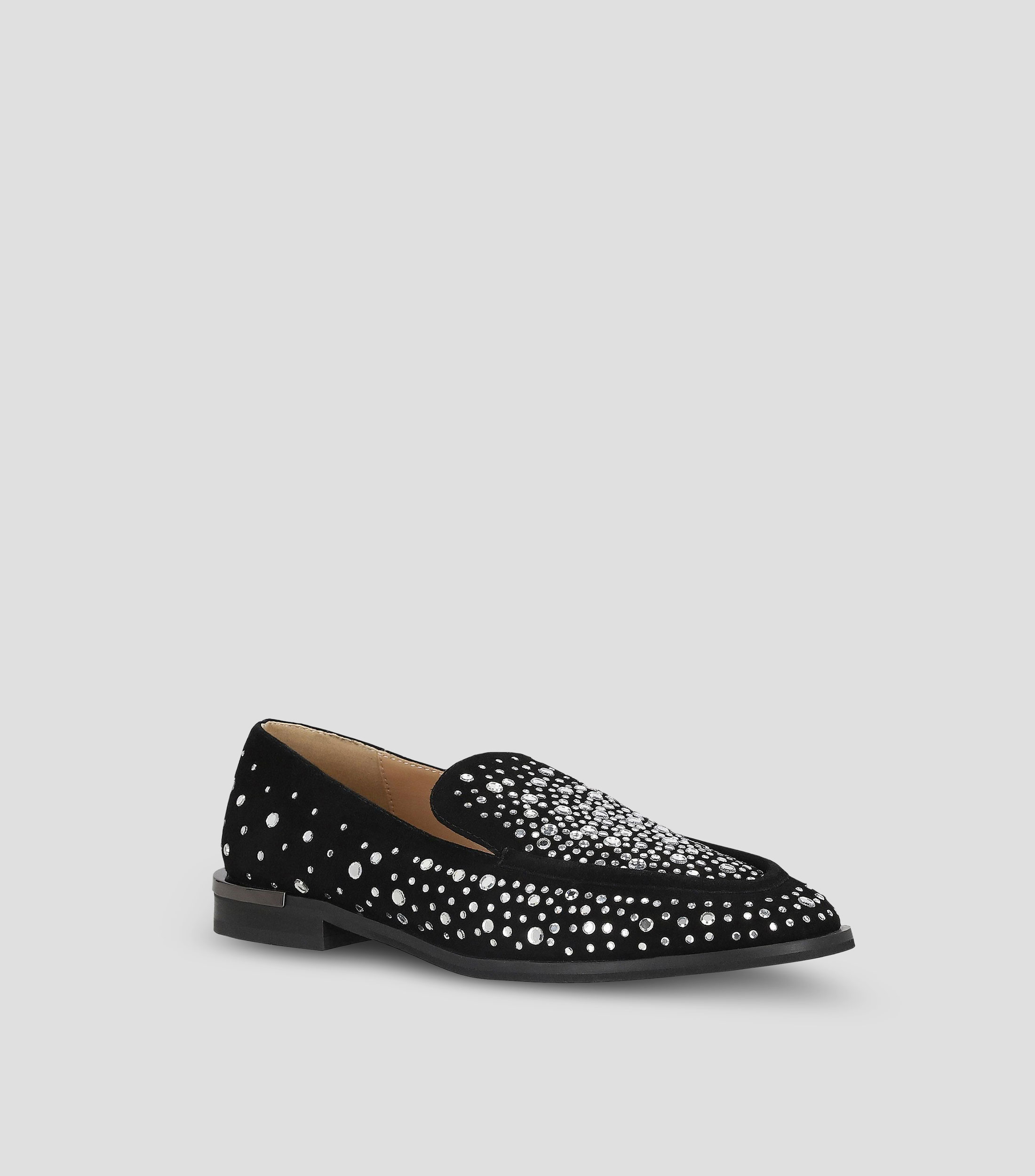 Mocasines en piel con pedrería Mujer