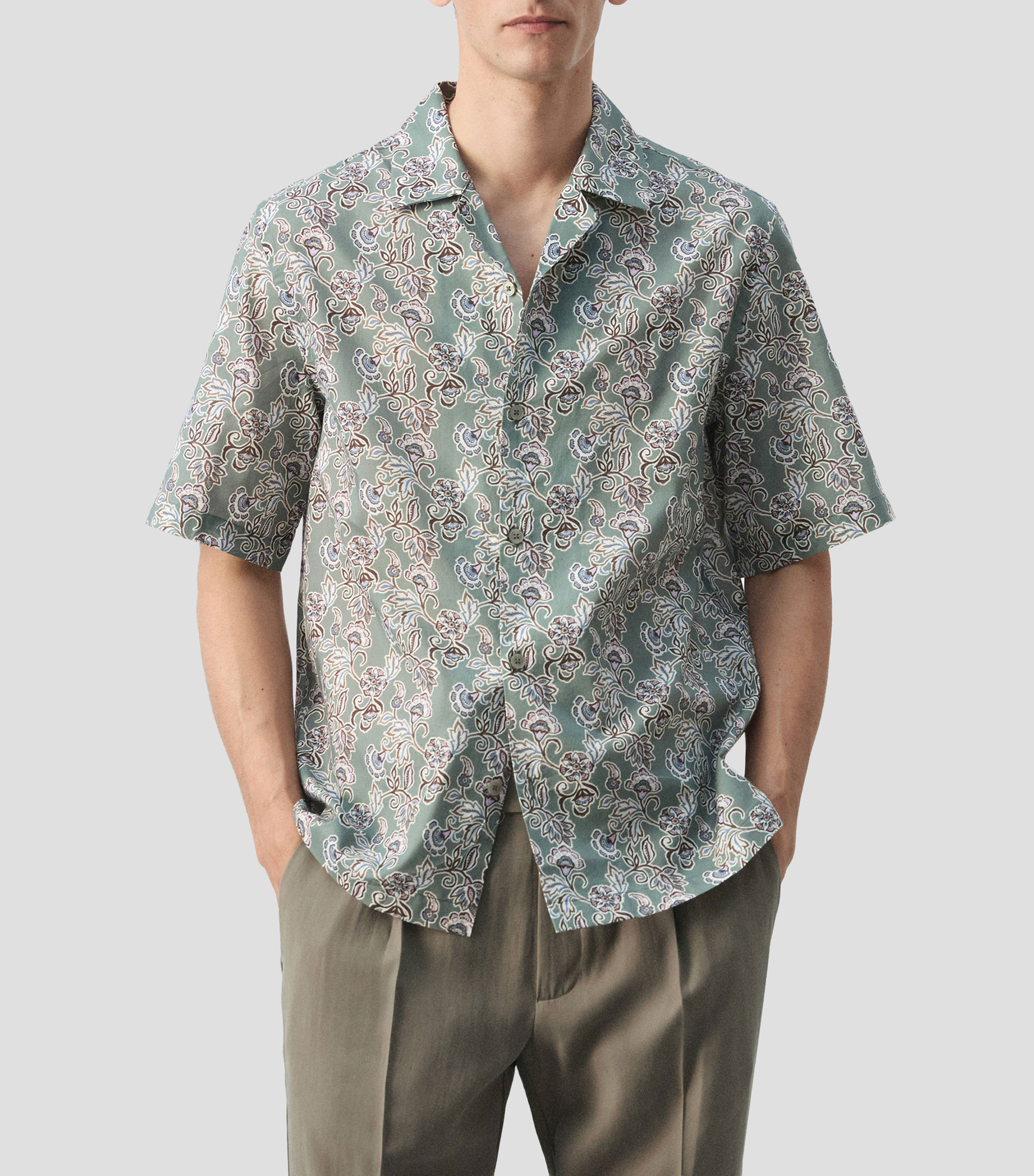 Camisa estampada manga corta Atenea Hombre