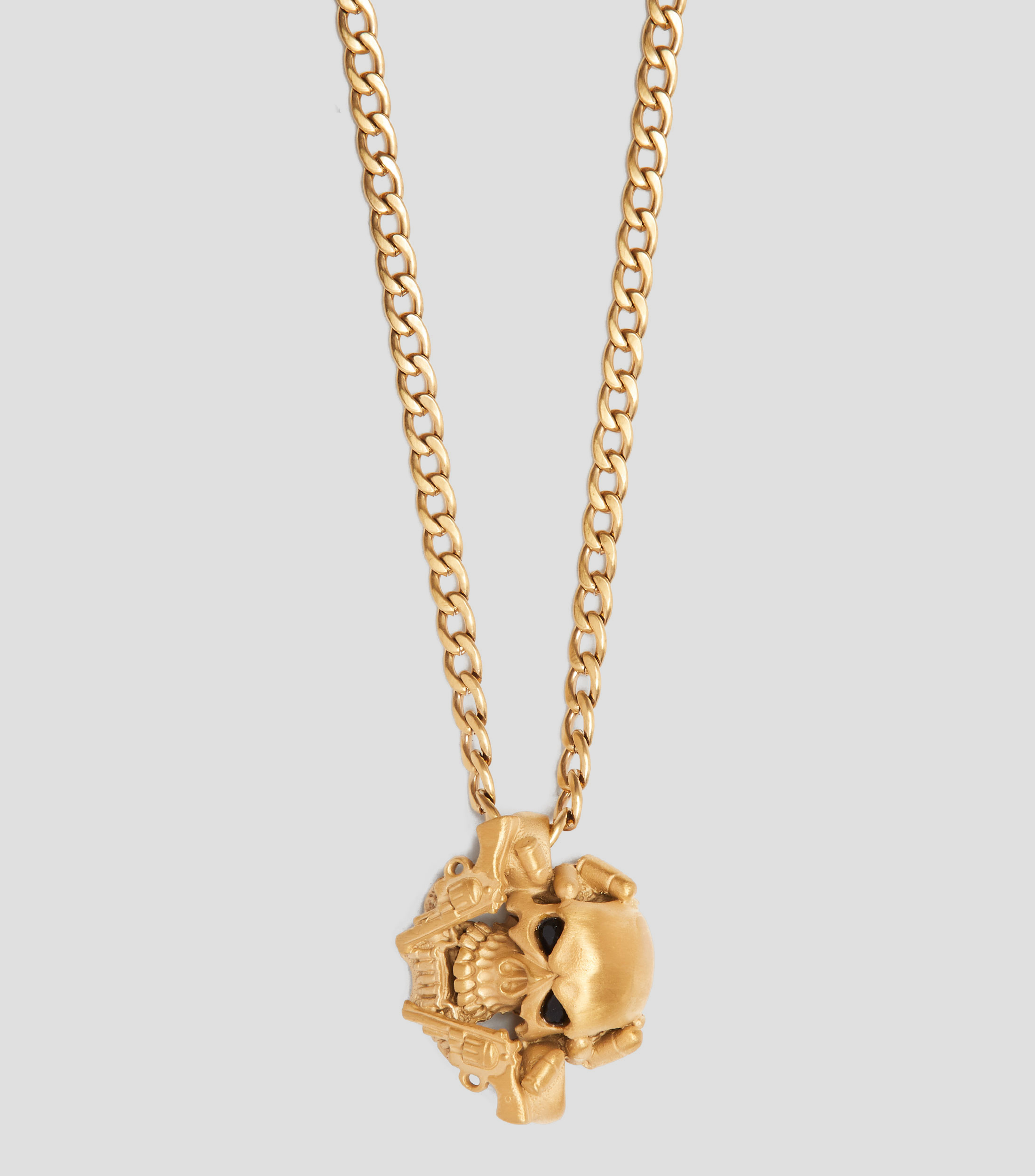 Collar Skull Dorado Hombre