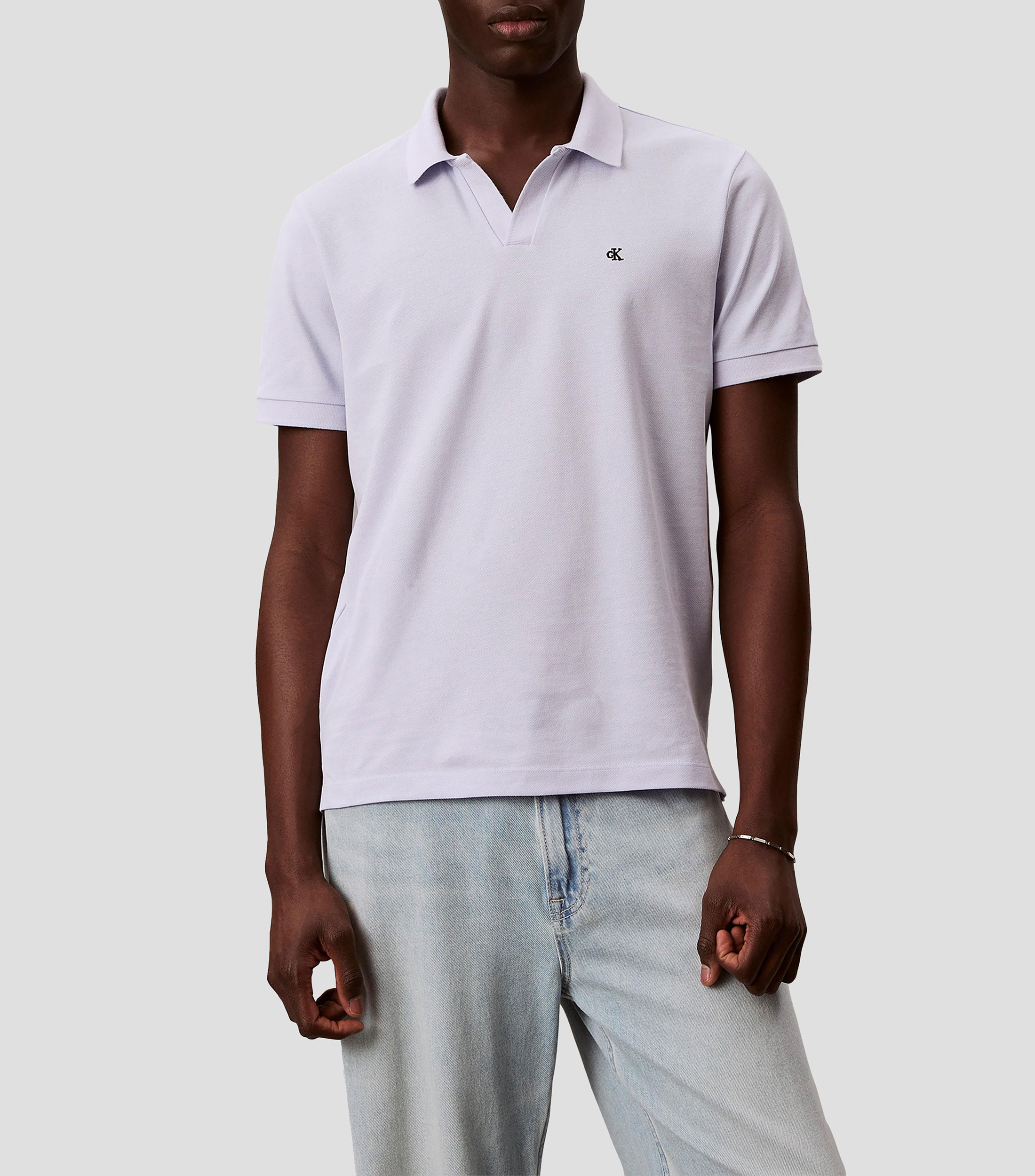 Playera tipo polo manga corta lisa Hombre