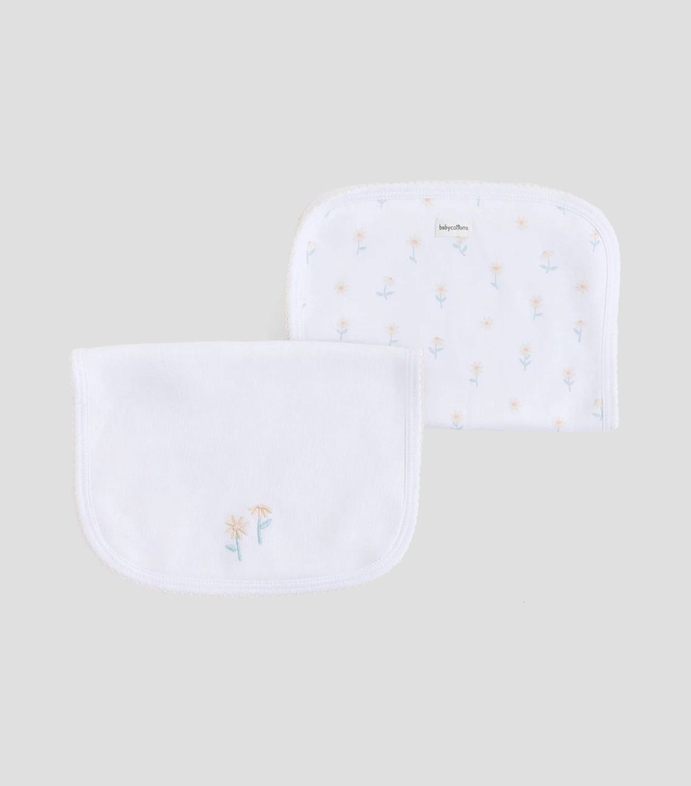 Set 2 baberos Loly en algodón blanco Bebé