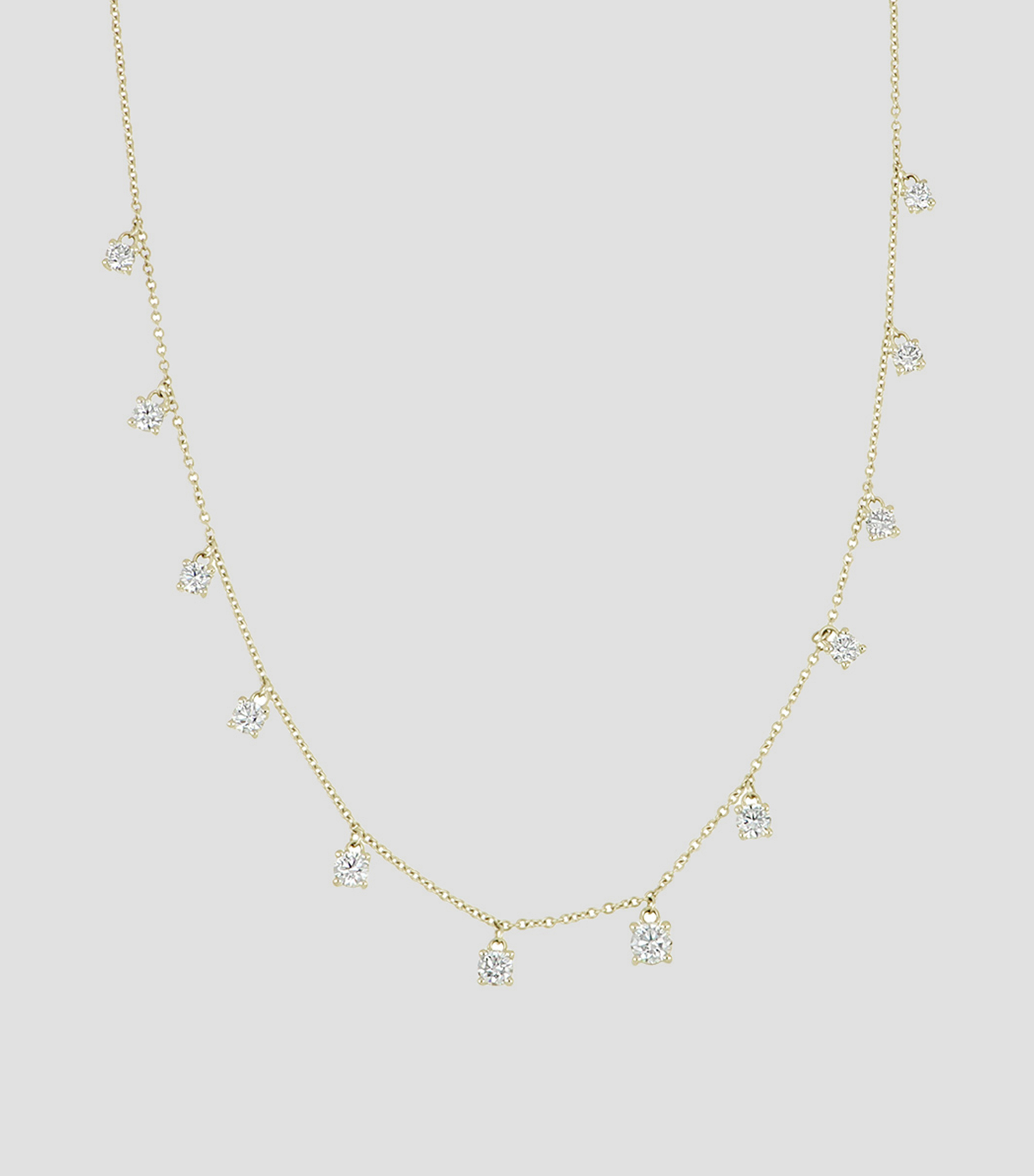 Gargantilla en oro amarillo 14 Kts con diamante Mujer