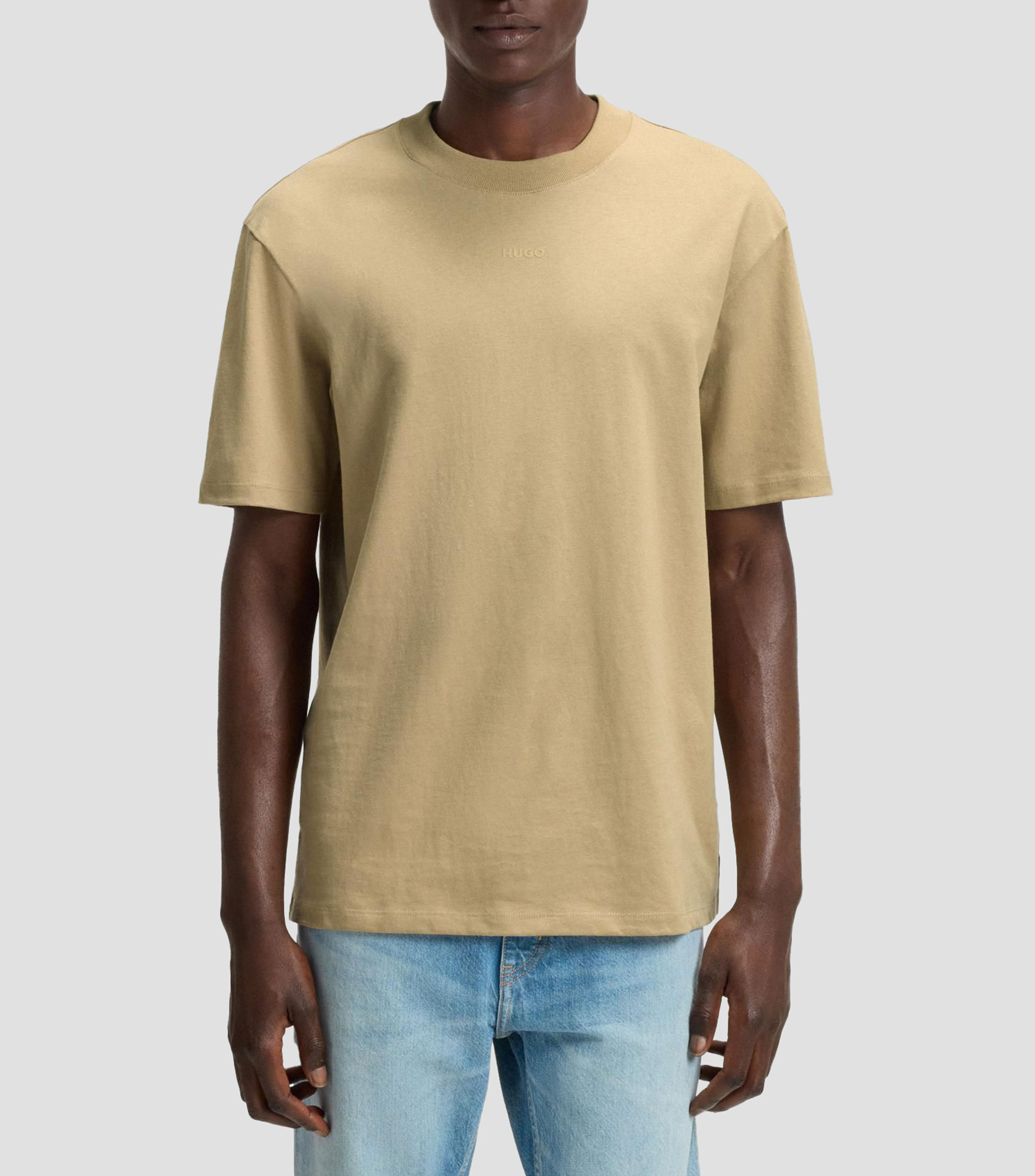 Playera relaxed fit en algodón con logo estampado Hombre