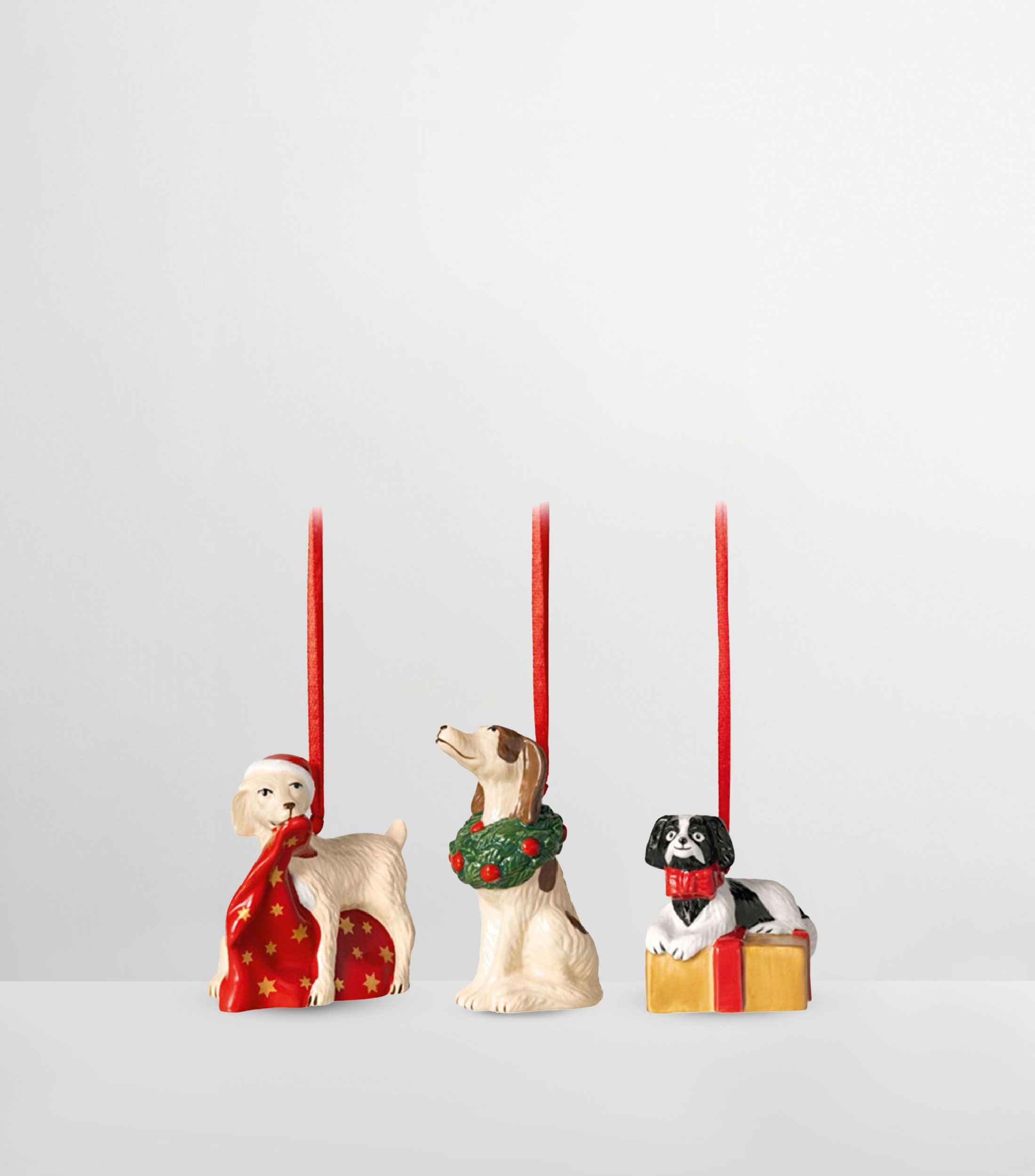 Set 3 Ornamentos de Perros Nostalgic en Porcelana
