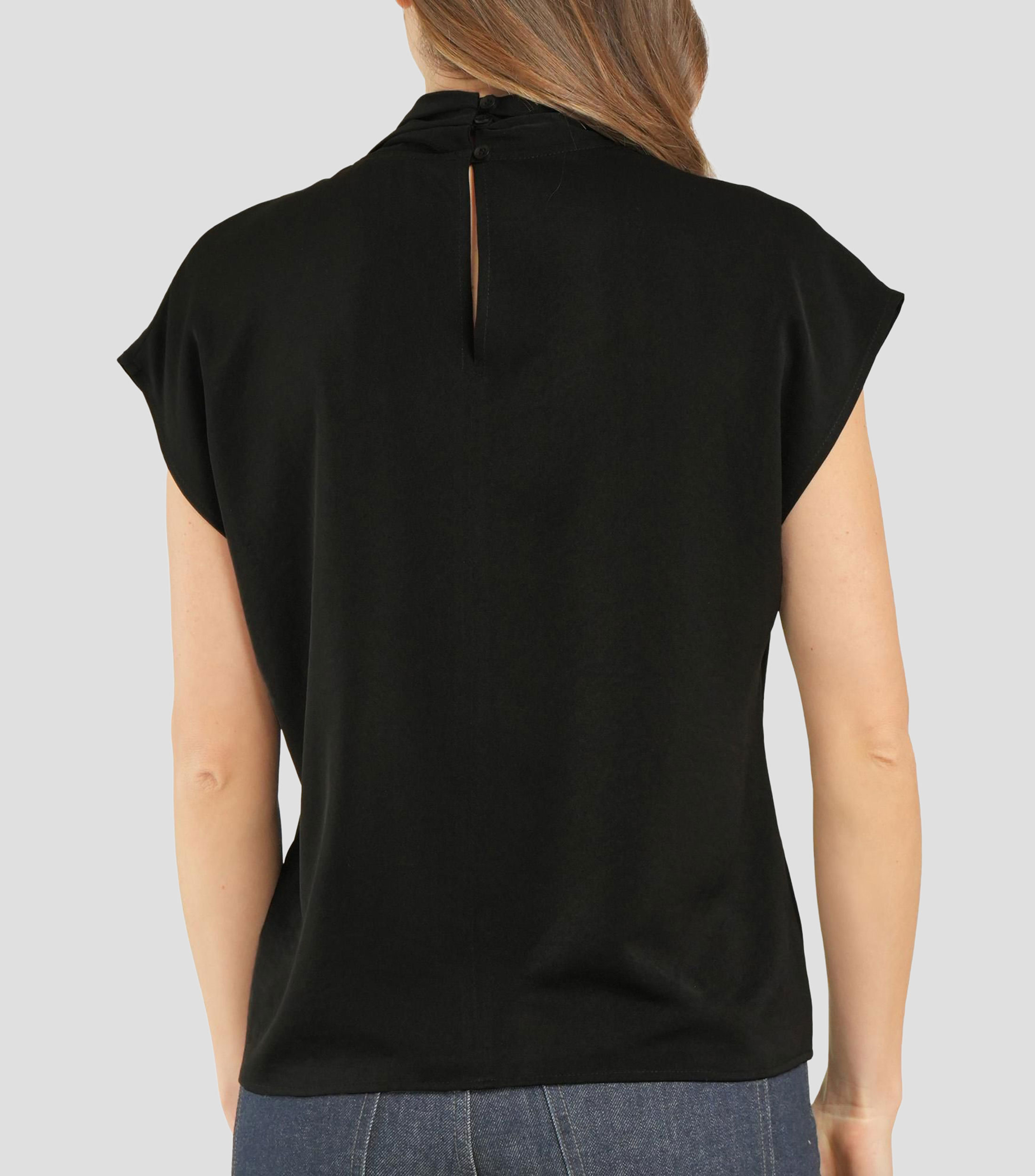 Blusa lisa manga corta Mujer
