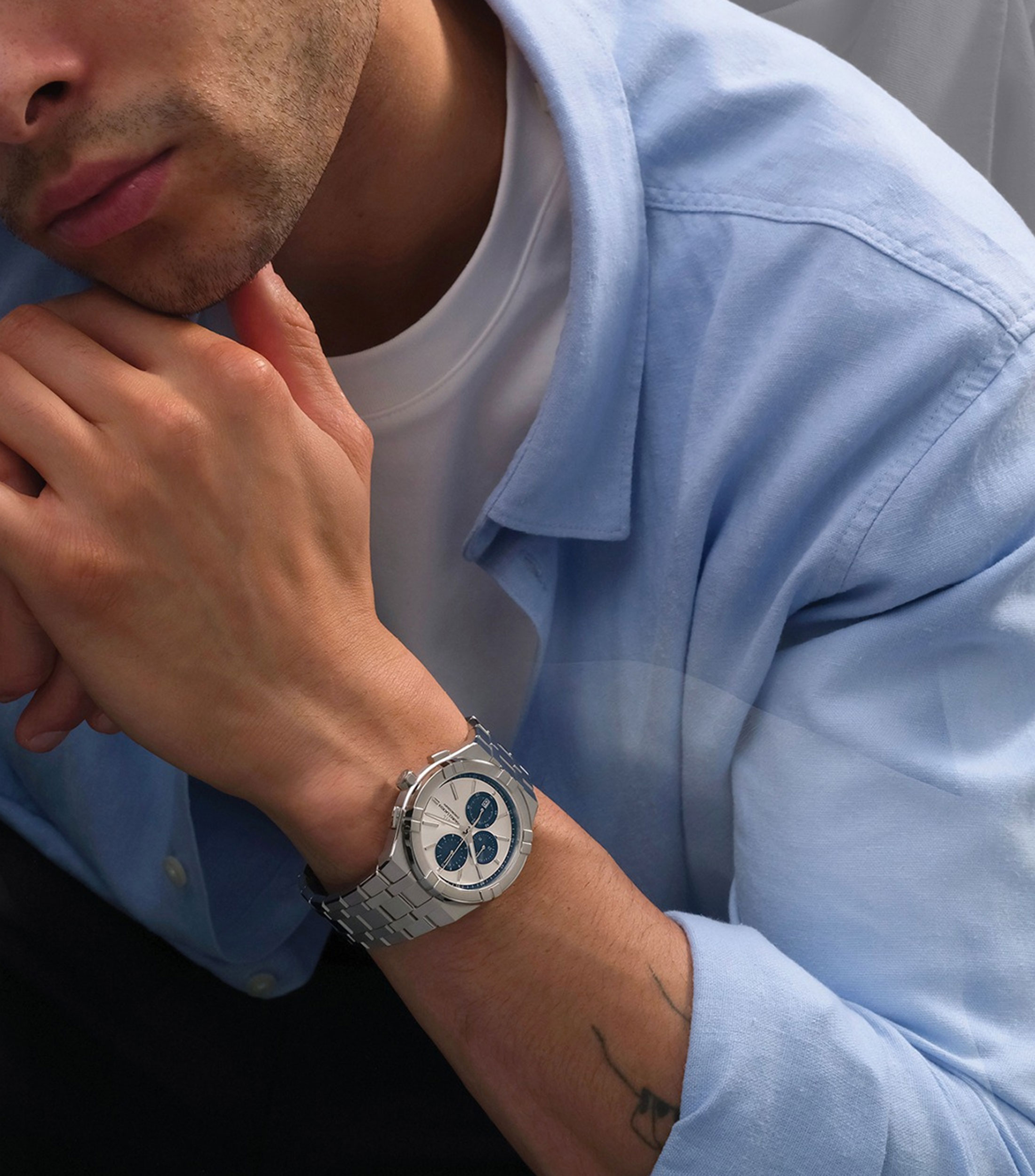 Reloj para Hombre Aikon Quartz Chronograph Deportivo Plateado