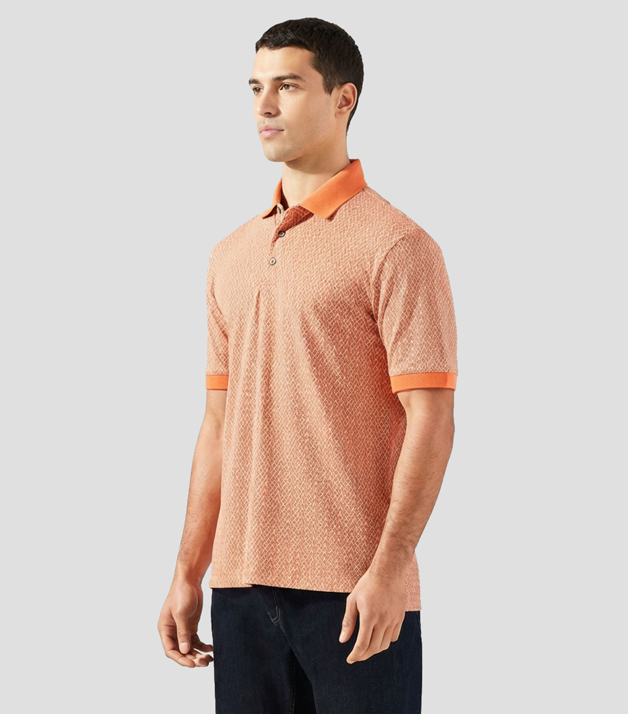Playera tipo polo manga corta con estampado Hombre