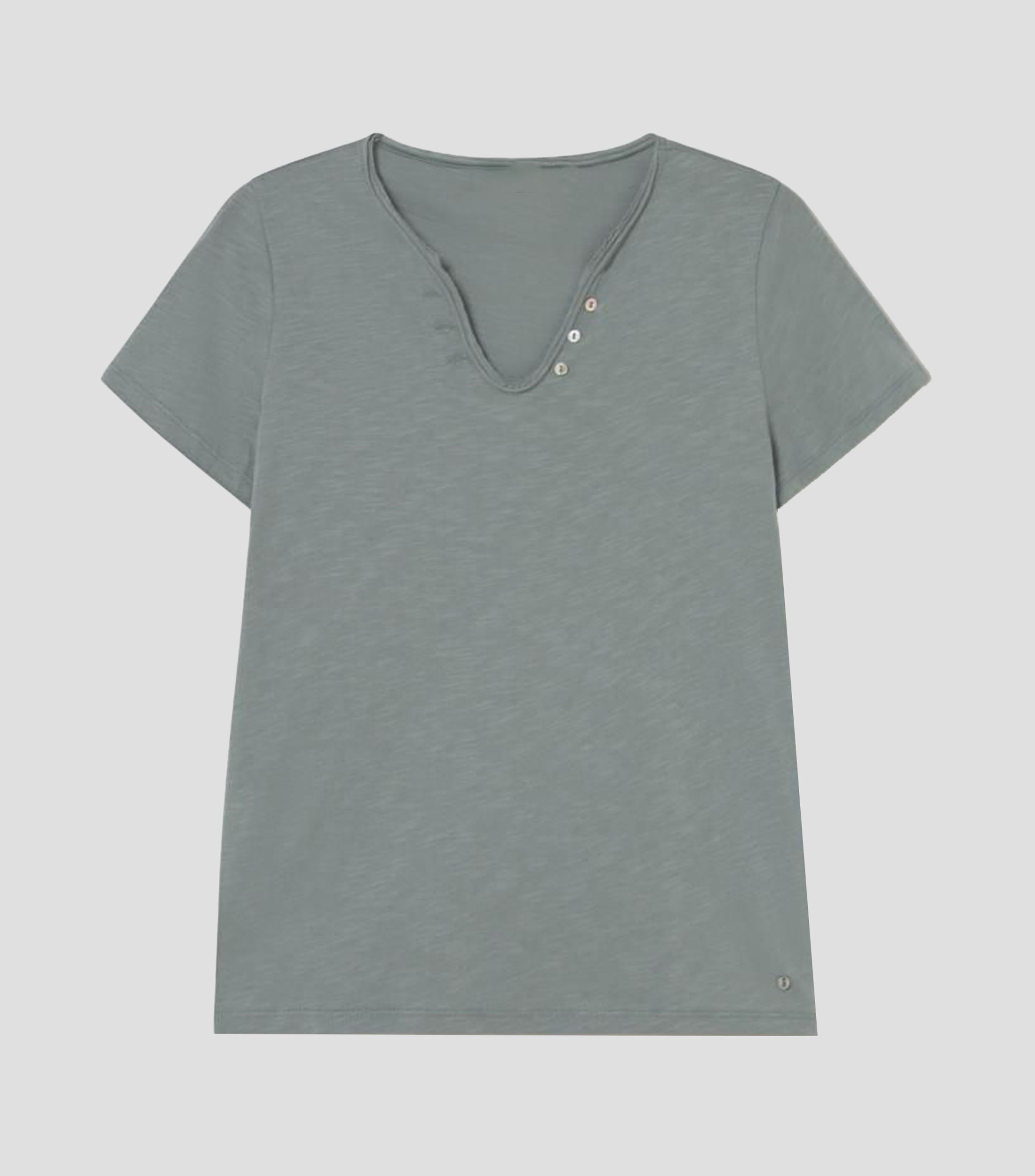 Playera cuello V manga corta liso Mujer