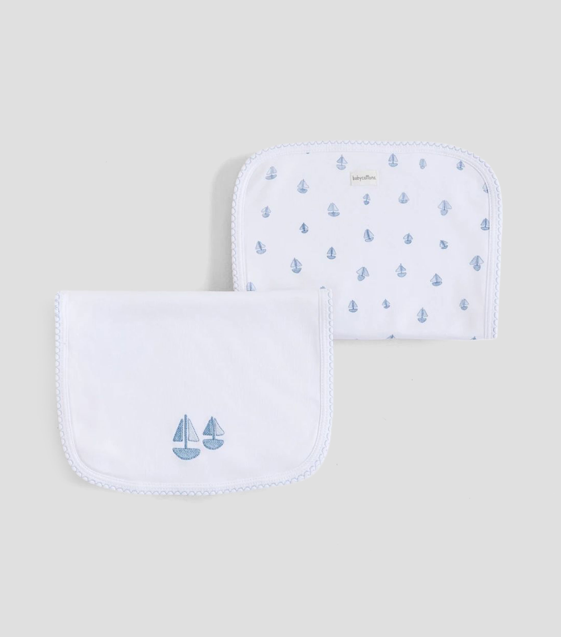Set 2 baberos Simón en algodón blanco Bebé