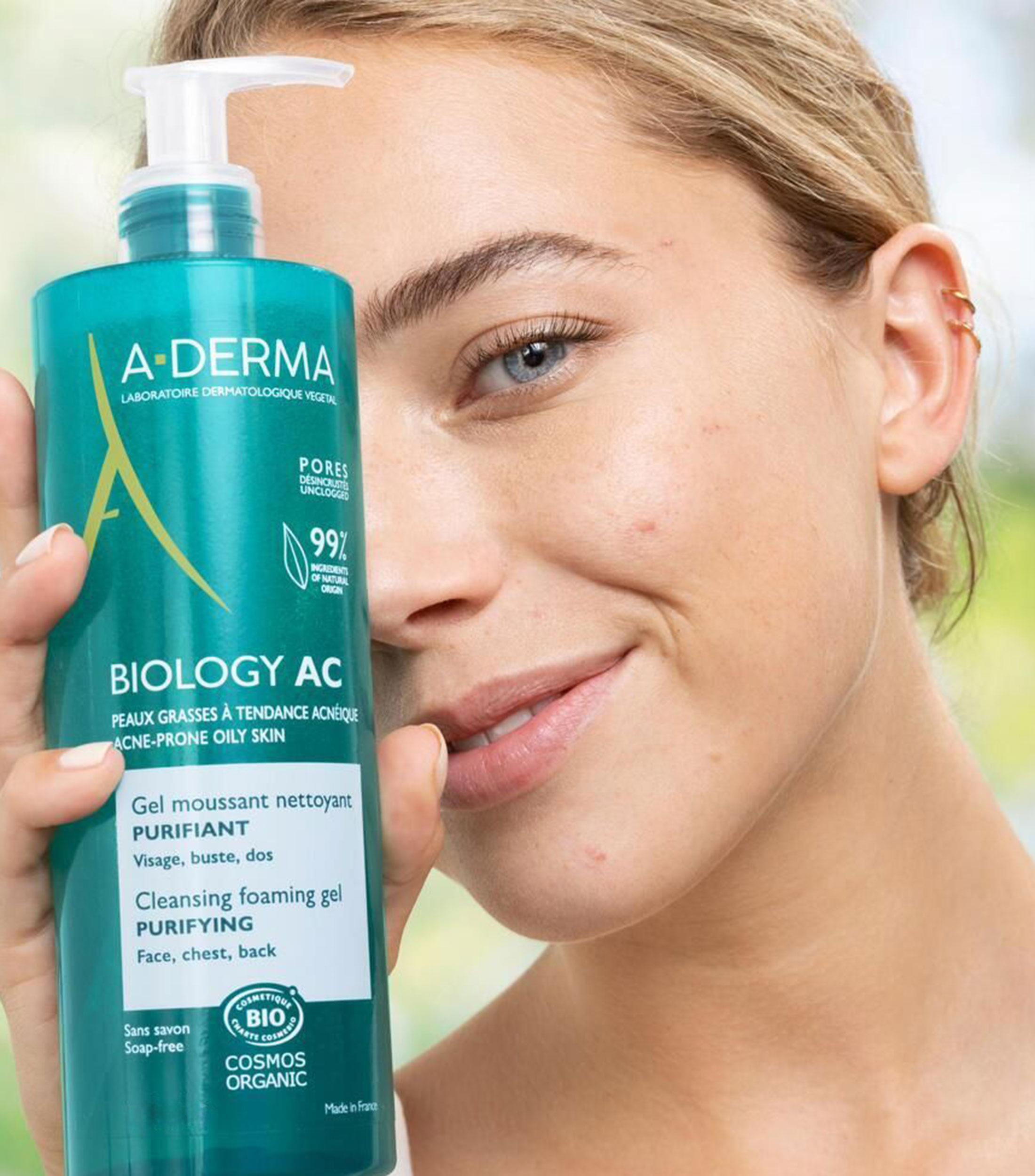 Gel limpiador purificante para rostro, busto y espalda, 400 ml