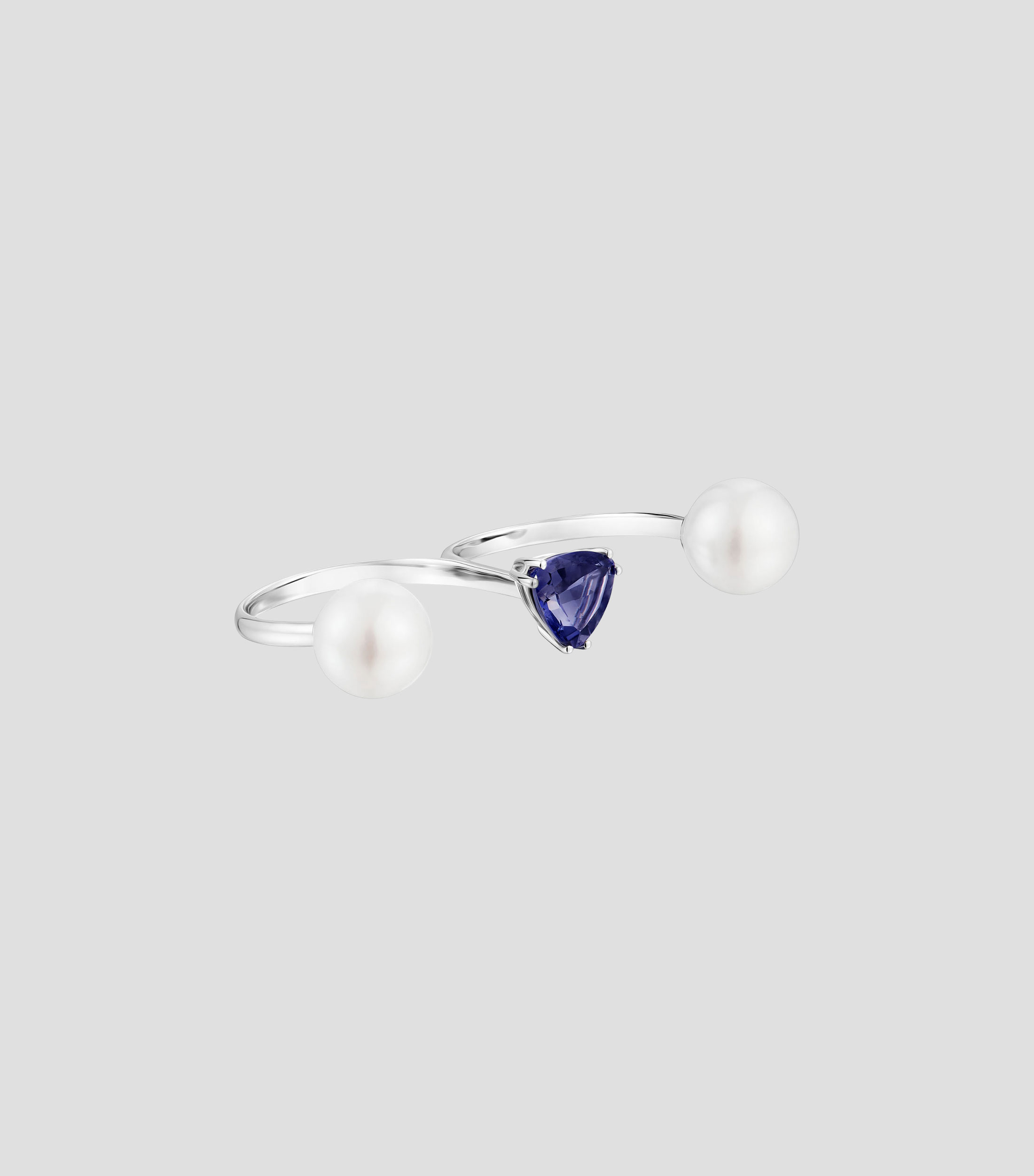Anillo doble en Oro blanco de 18 kilates Mujer