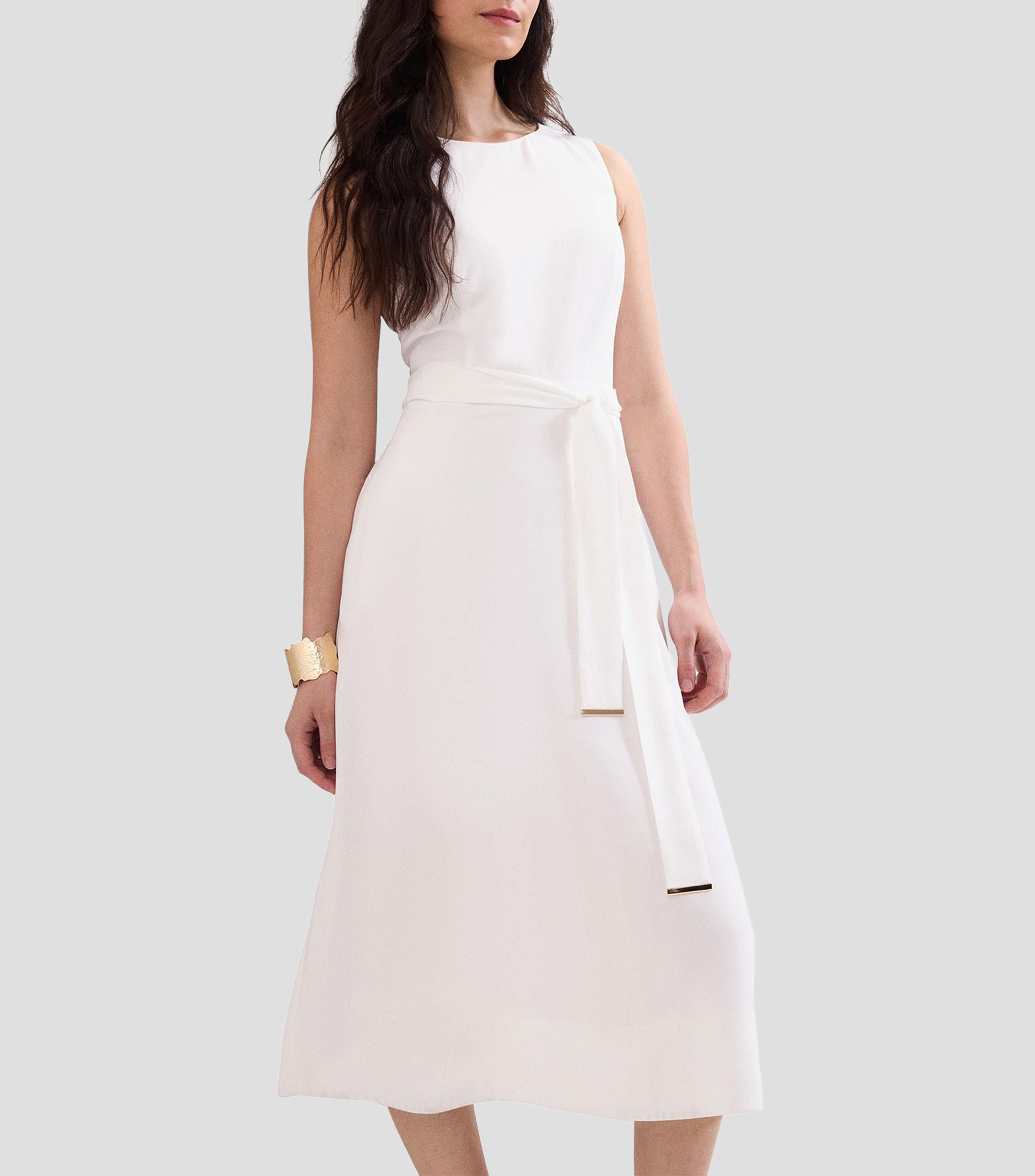 Vestido midi liso María Mujer