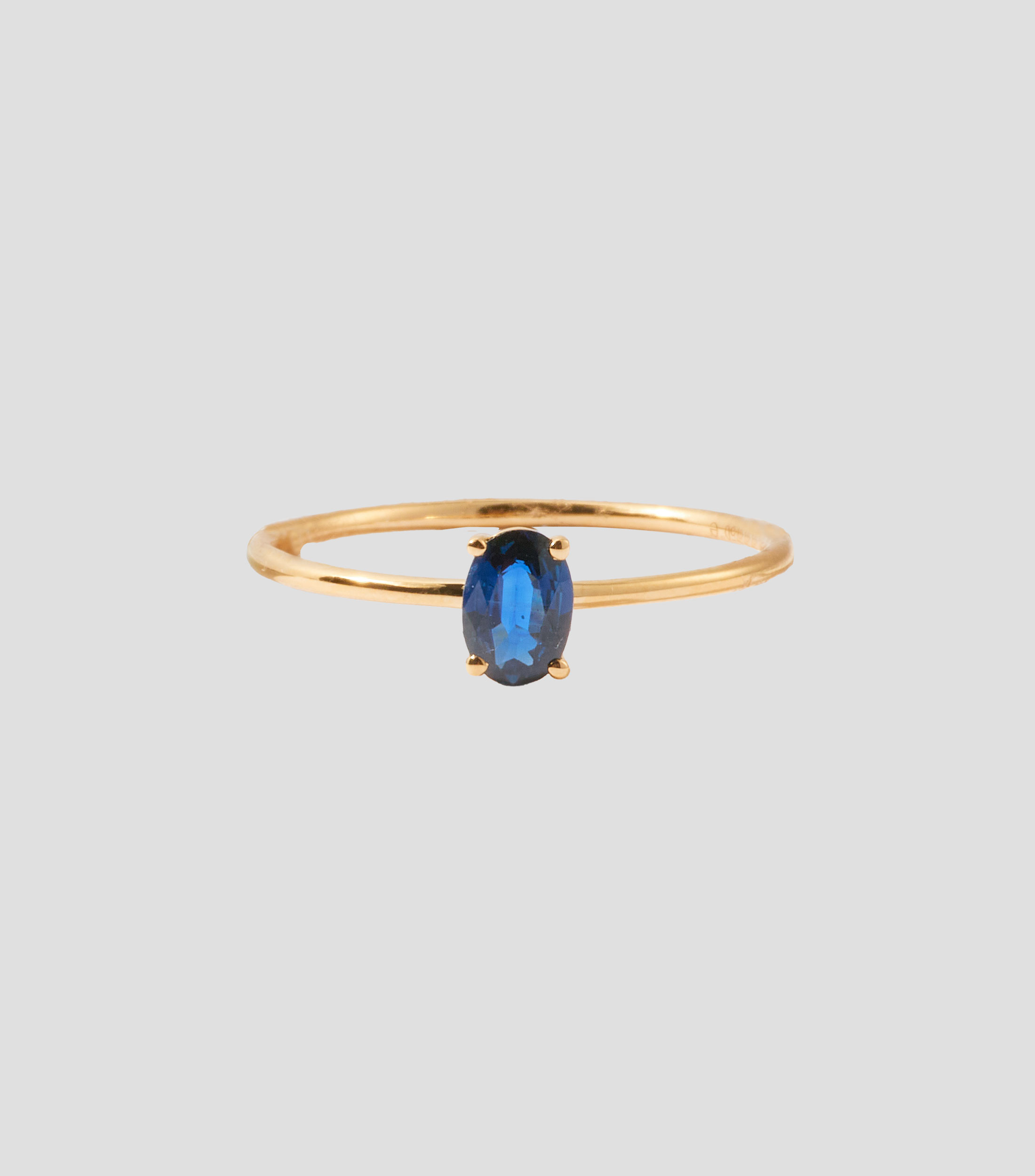 Anillo en Oro amarillo con Zafiro Mujer