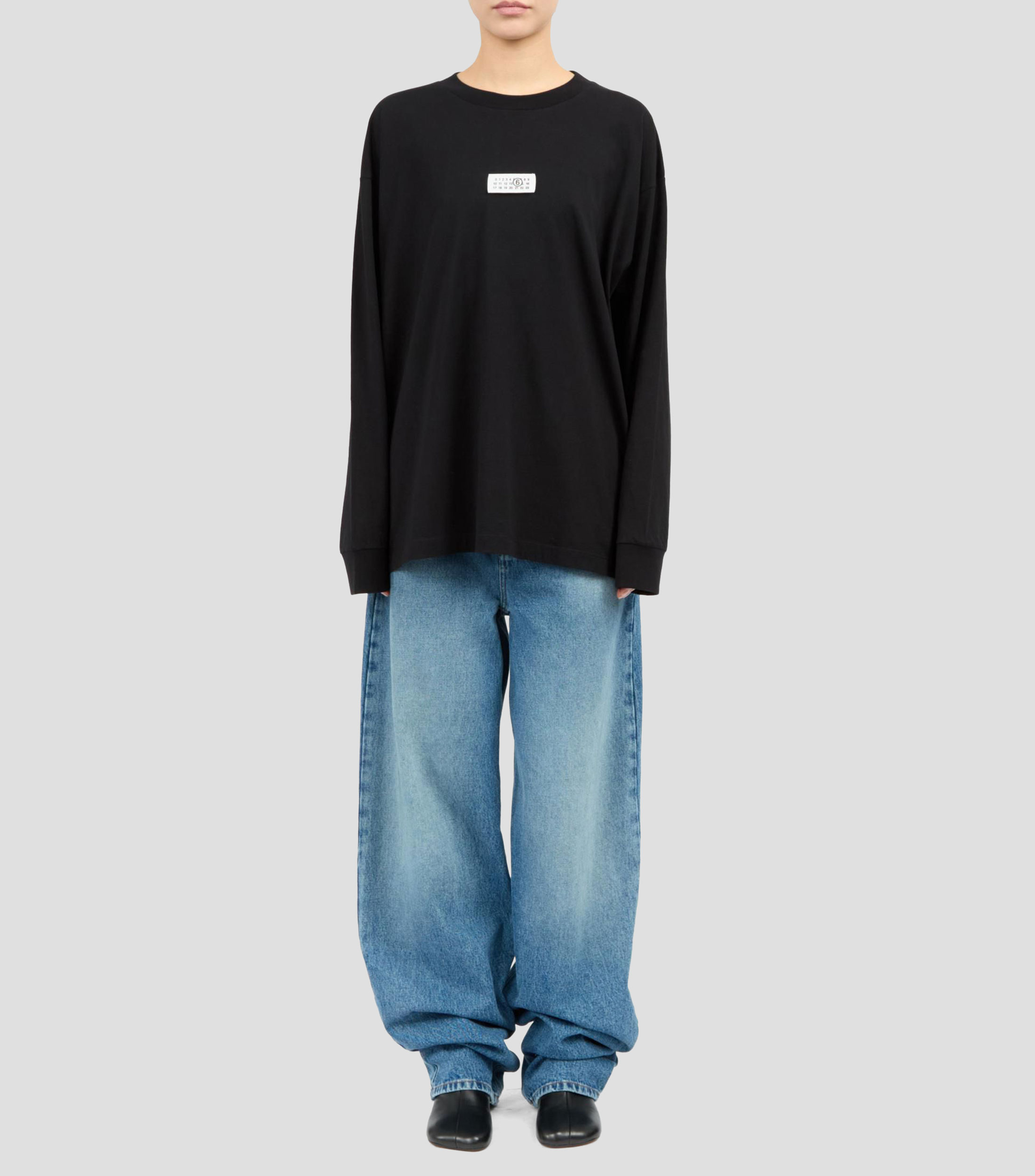 Playera cuello redondo manga larga lisa Hombre