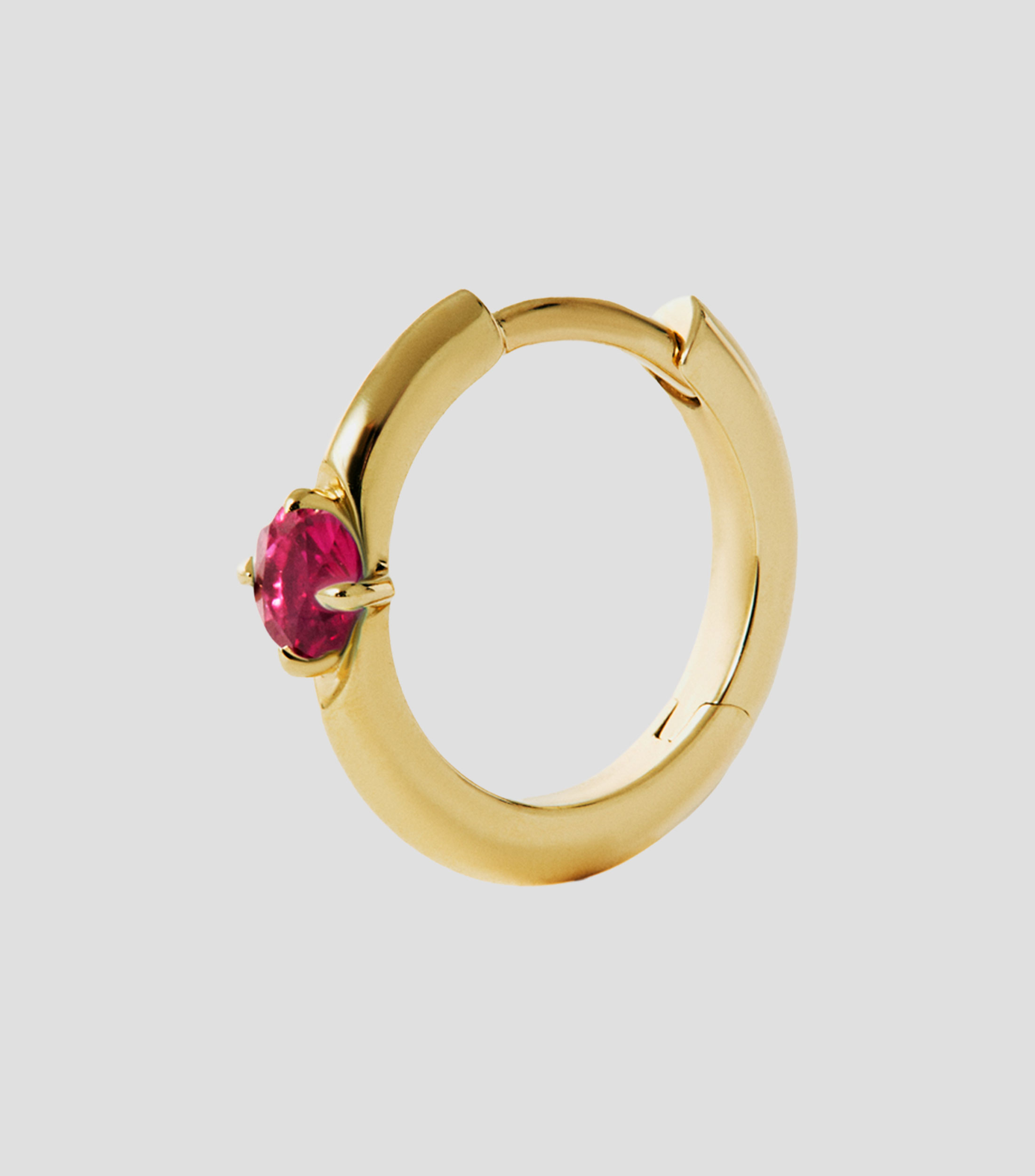 Arete en oro amarillo de 9 kilates con rubí Great Three Mujer