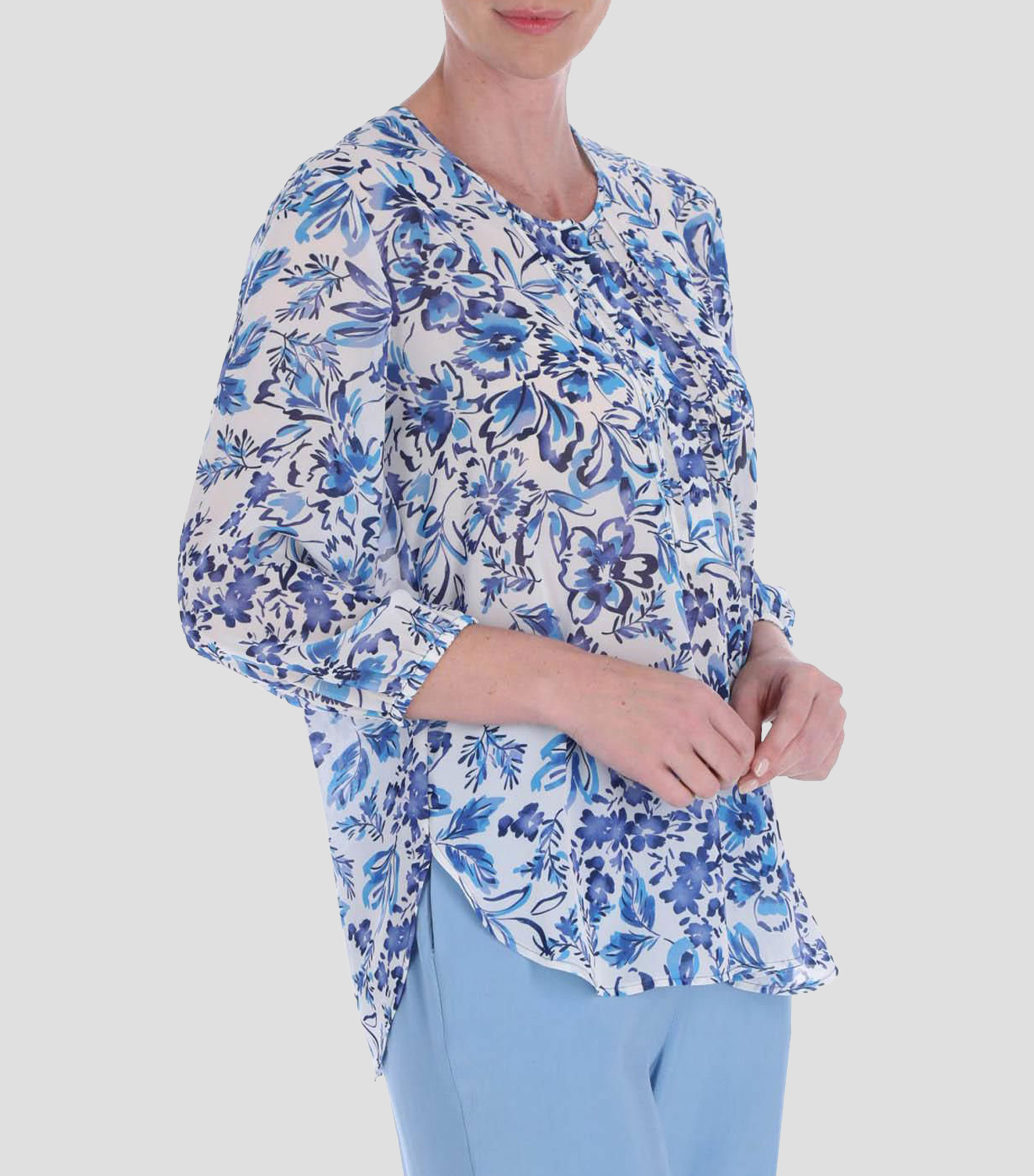 Blusa estampada manga 3/4 Petite Mujer