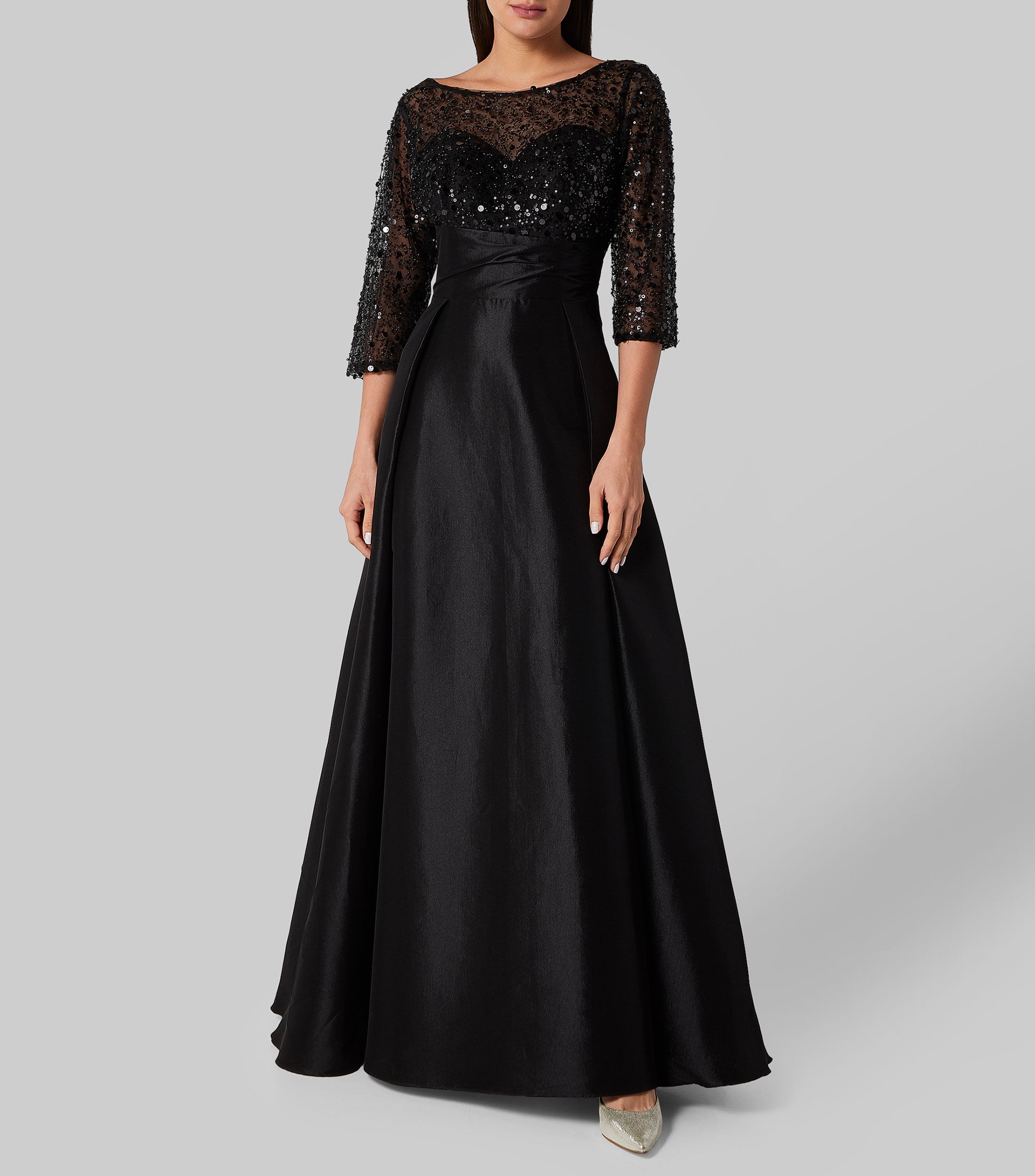 Massima: Vestido de Fiesta Maxi Manga 3,4 Mujer El Palacio de Hierro