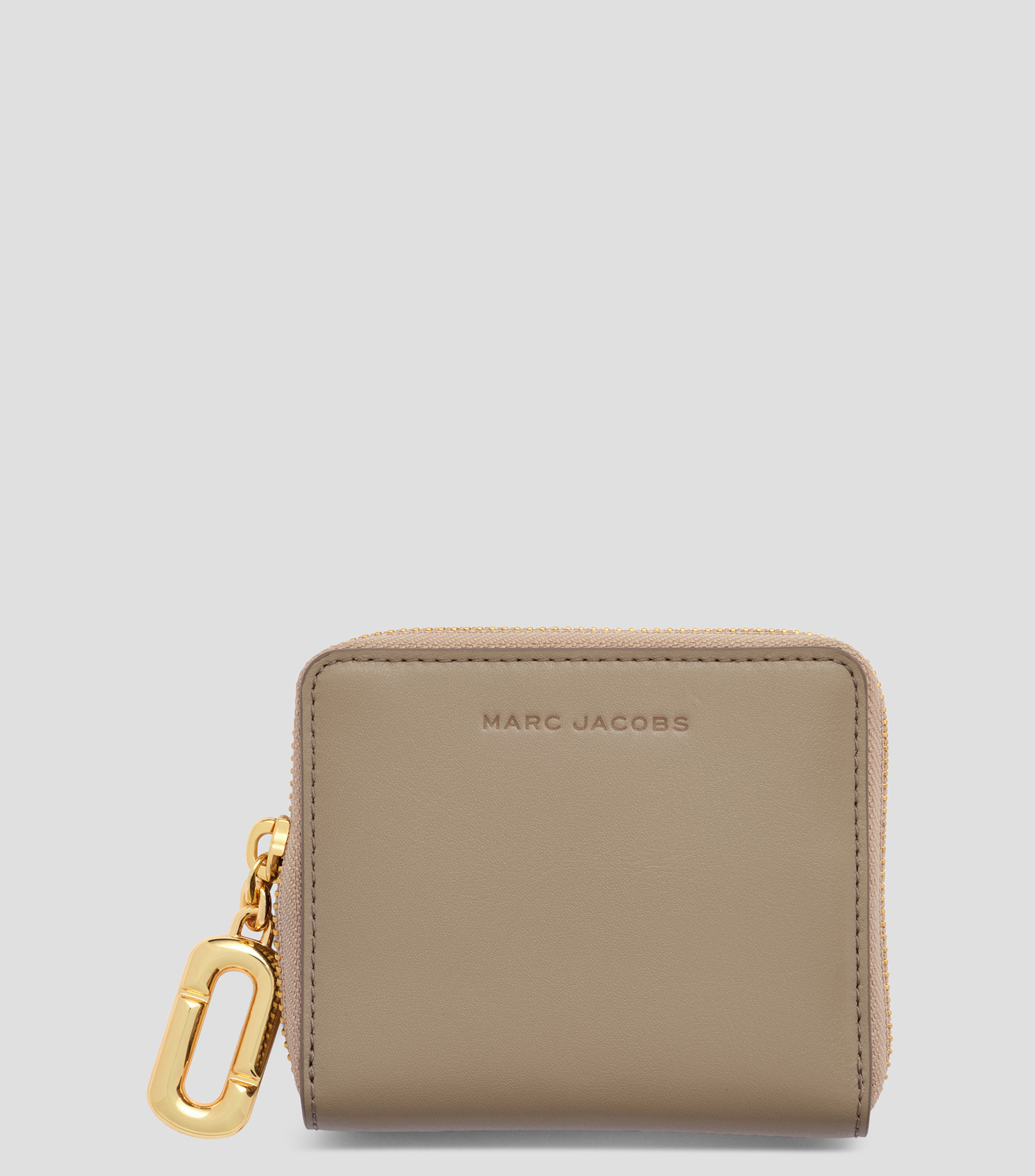 Cartera bifold en piel Puffy J liso Mujer