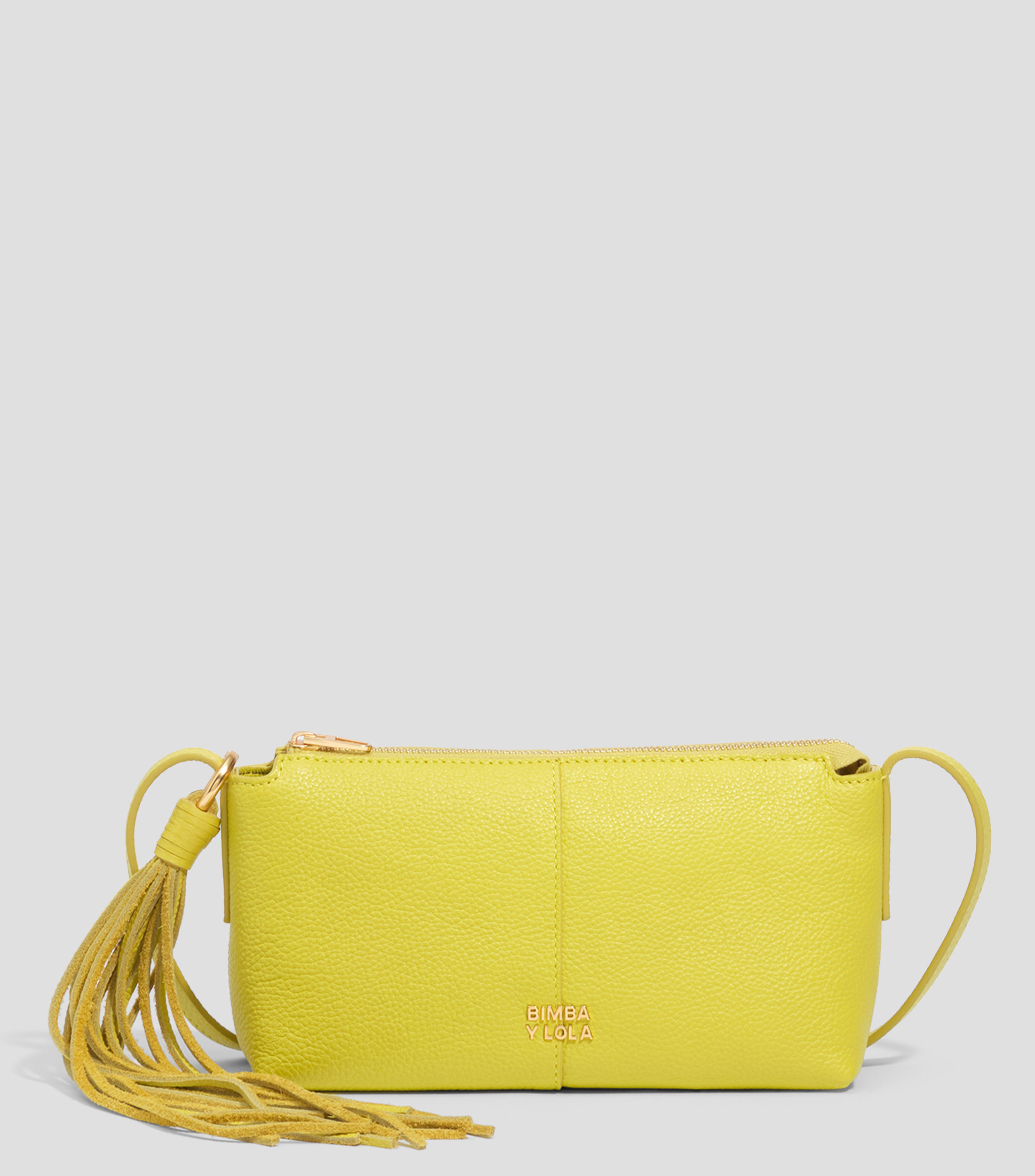 Bolsa crossbody lisa con detalle texturizado Mujer