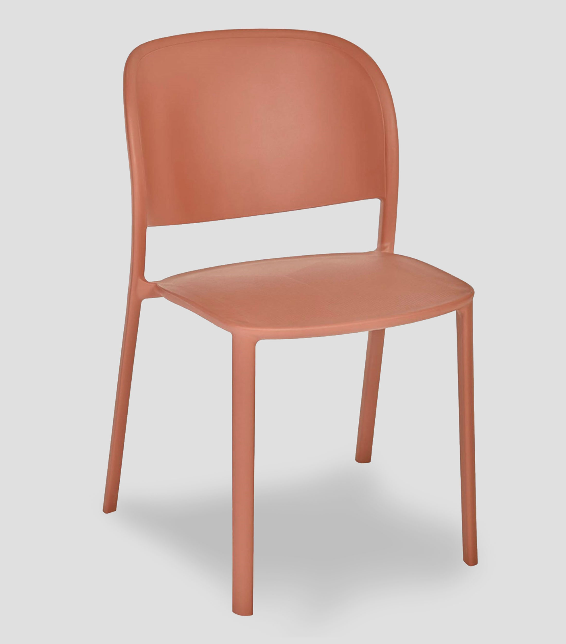 Silla apilable Trena terracota en polipropileno