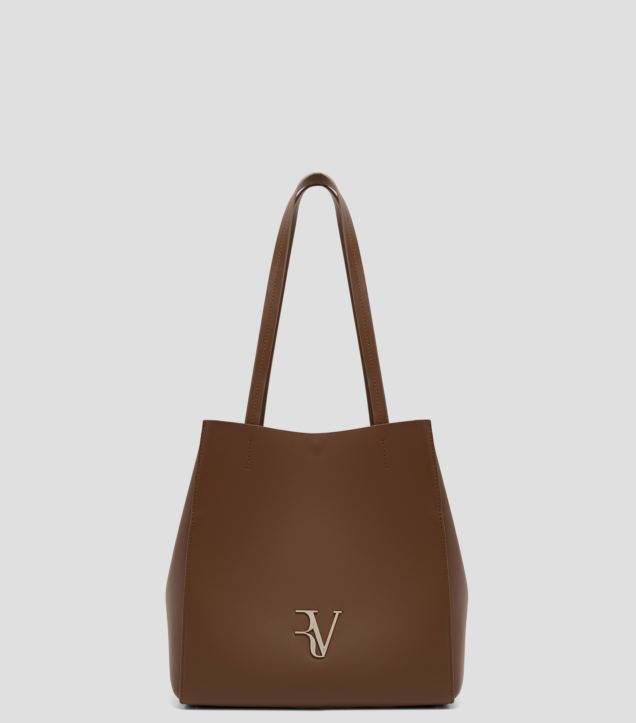 Bolsa tote cámel en piel Bruna Maxi lisa Mujer