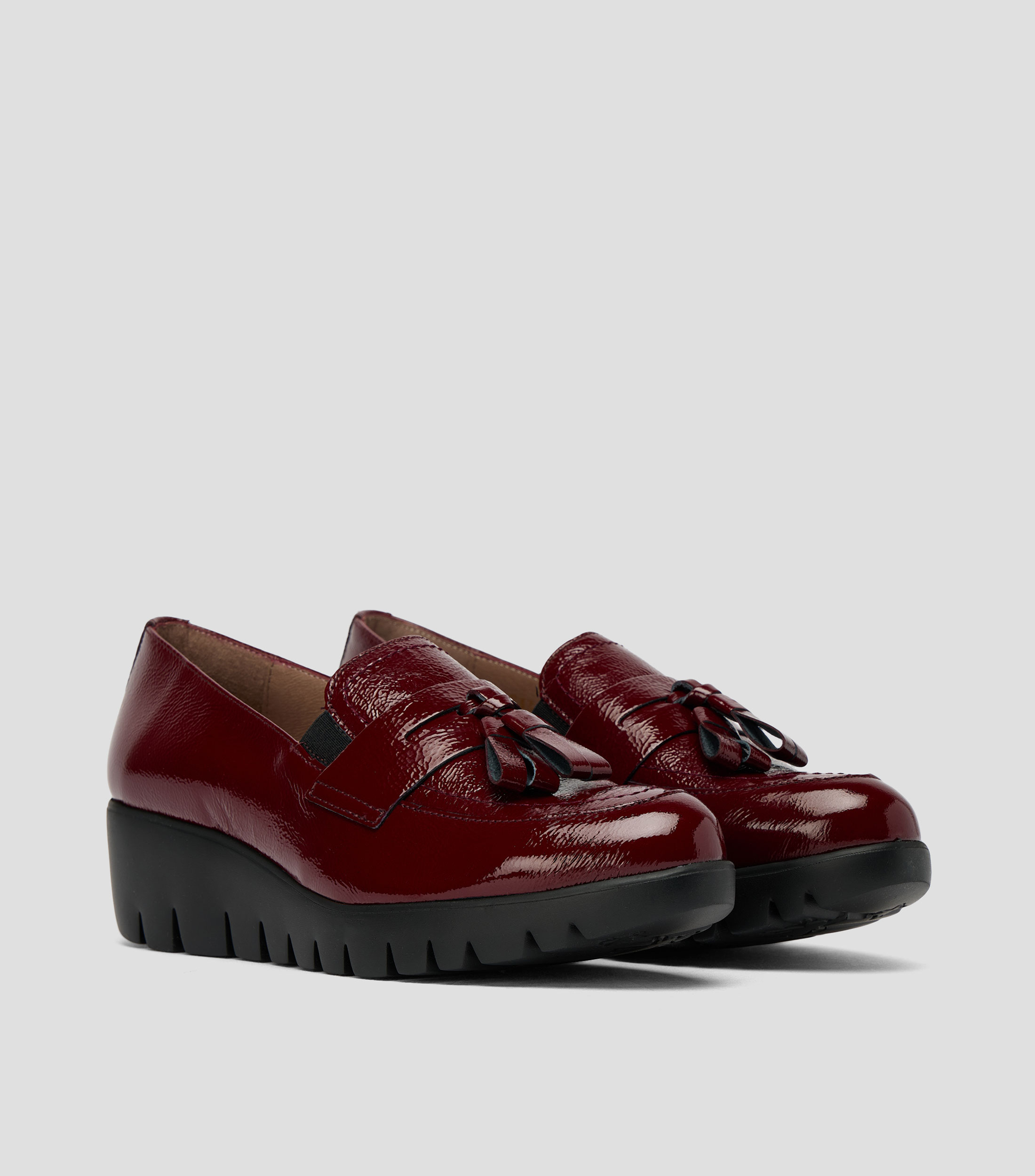 Zapatos casuales tacón bajo ancho en piel Mujer
