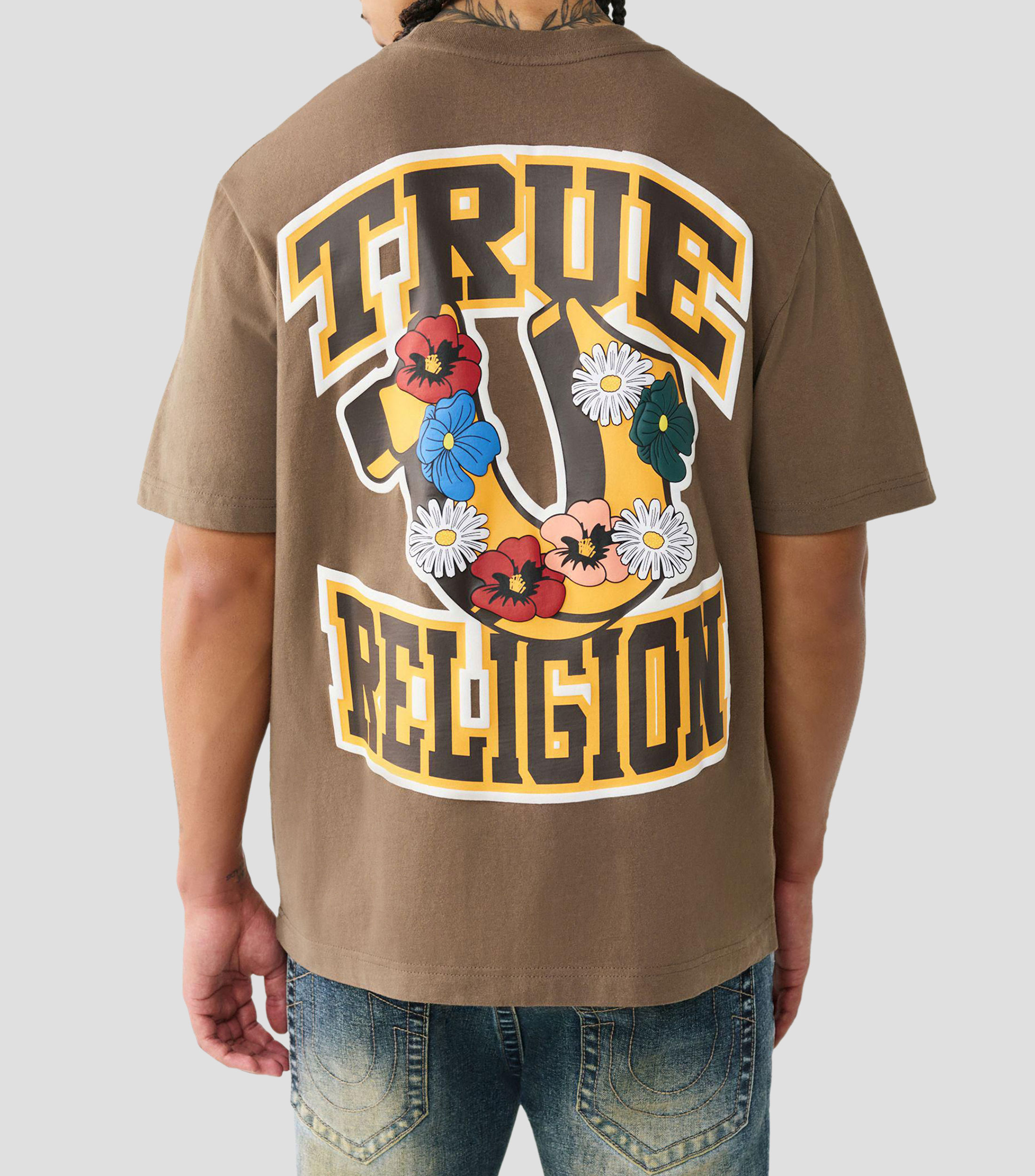 Playera cuello redondo manga corta estampada Hombre