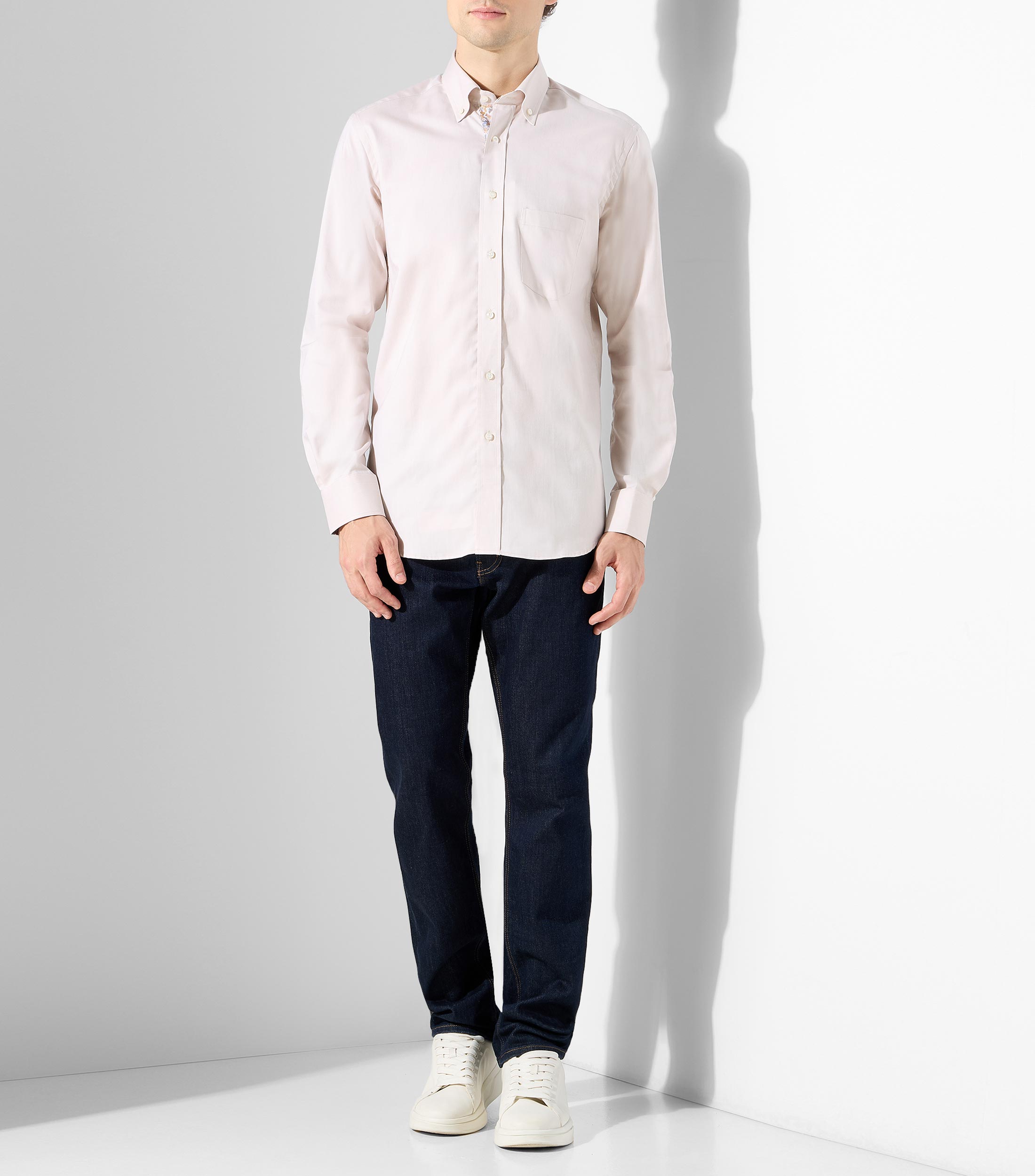 Camisa lisa manga larga Hombre