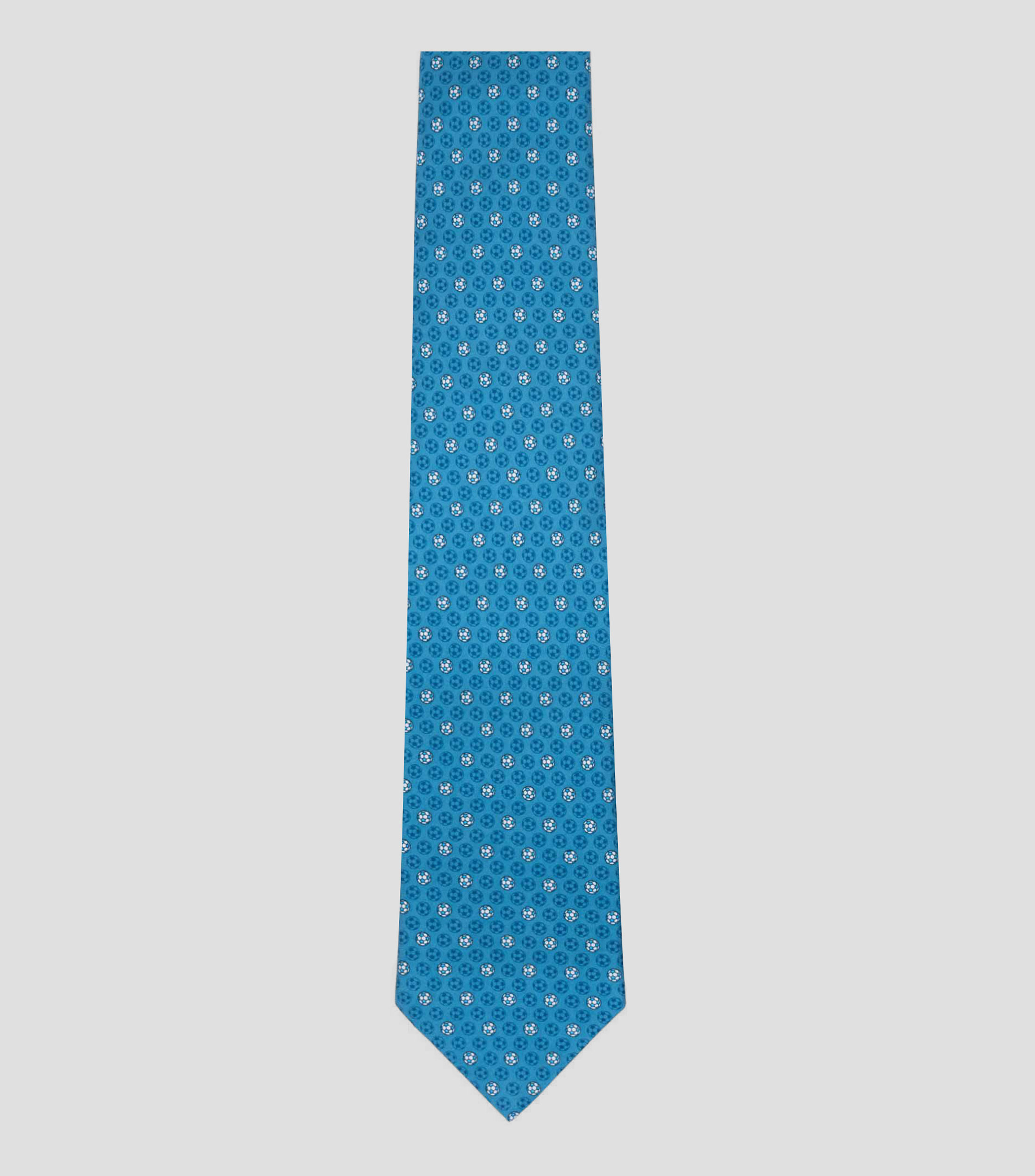 Corbata ancha de seda turquesa estampada