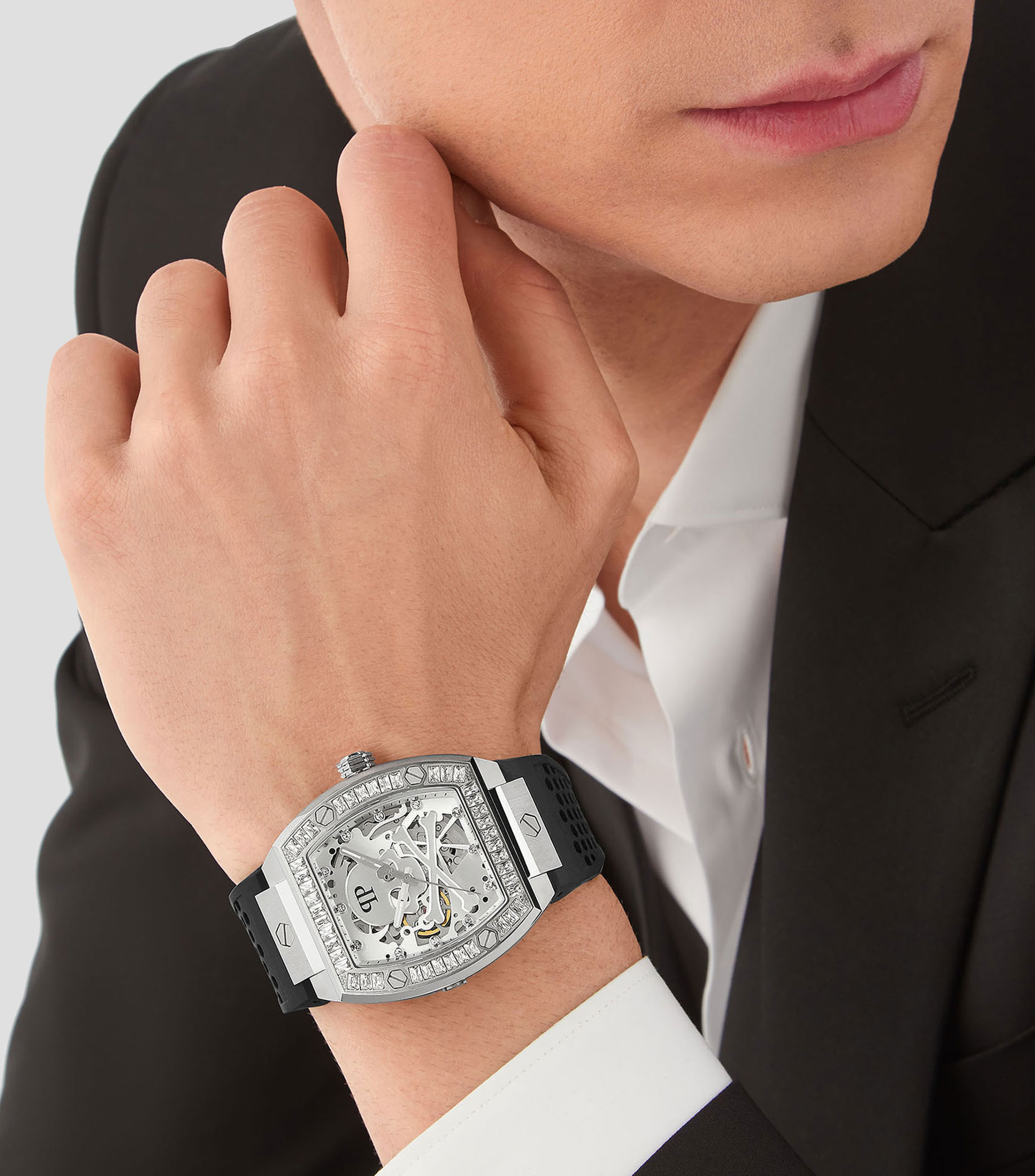 Reloj para hombre The Skeleton casual Craneo blanco