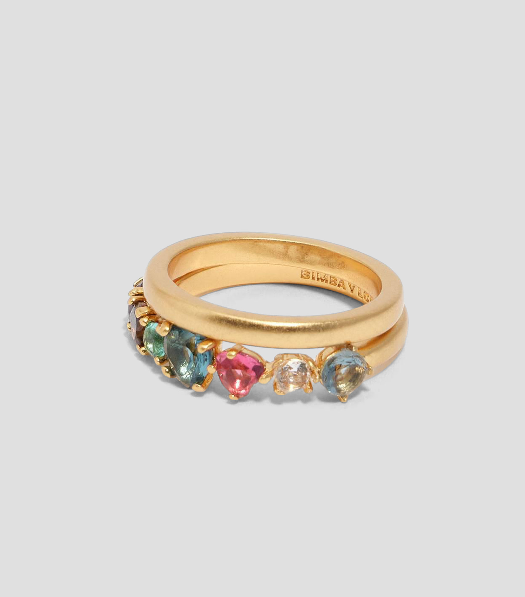 Set 2 anillos cristales corazón dorado Mujer