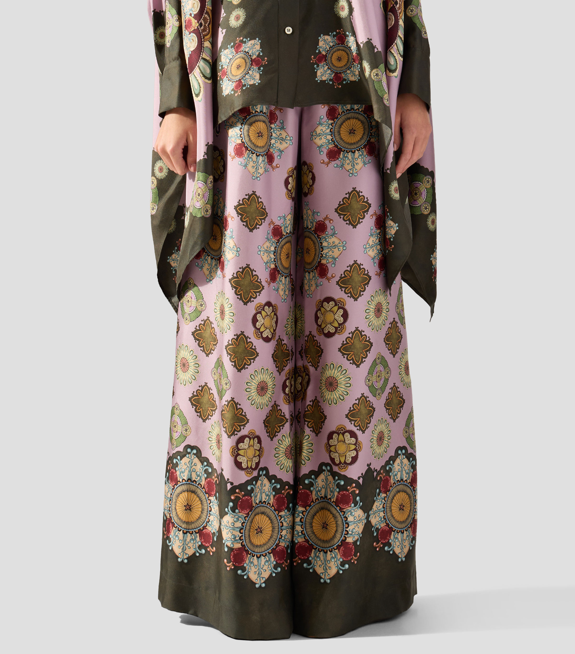 Pantalón casual tipo palazzo Mujer