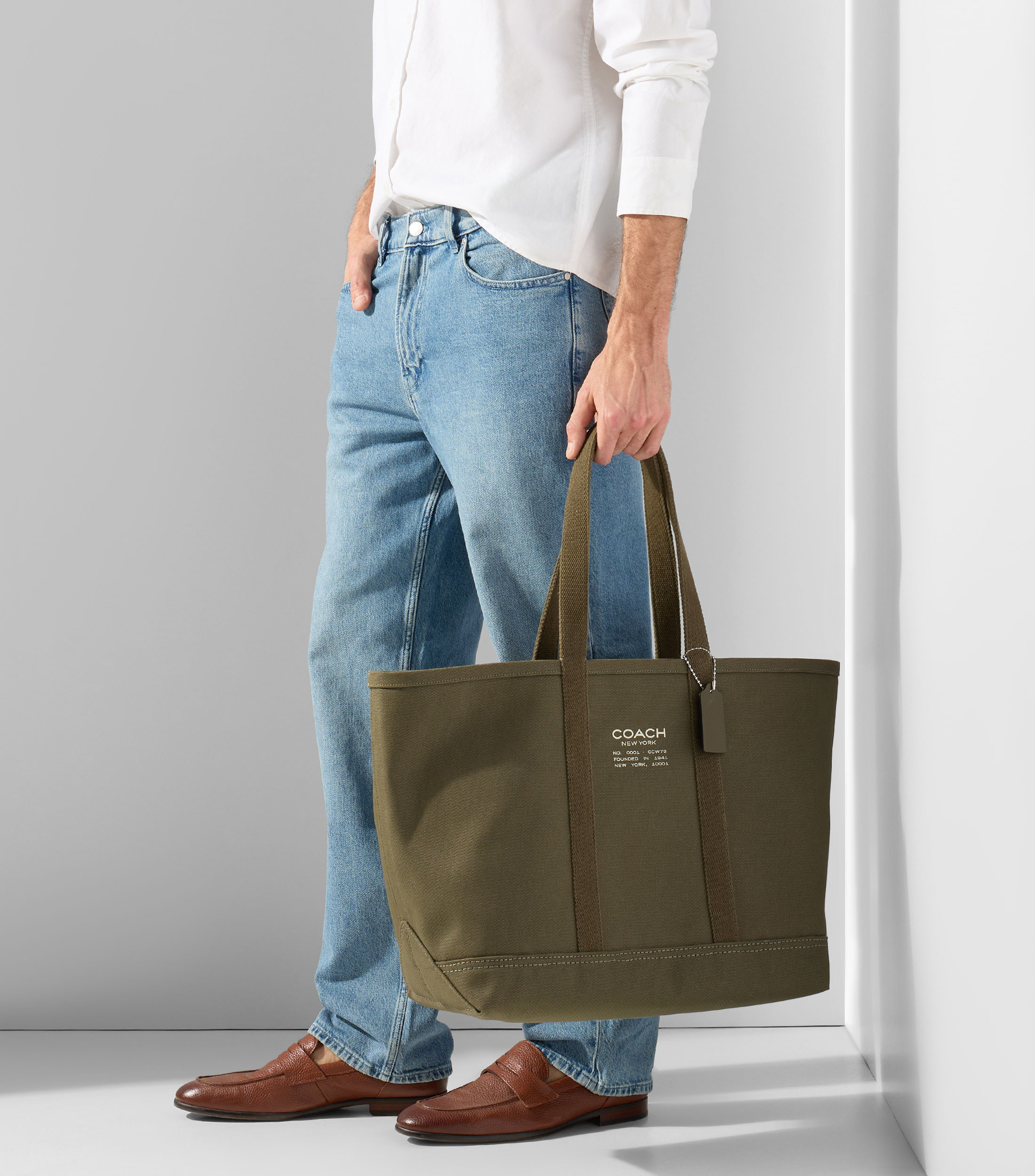 Bolso tote verde Utility liso Hombre