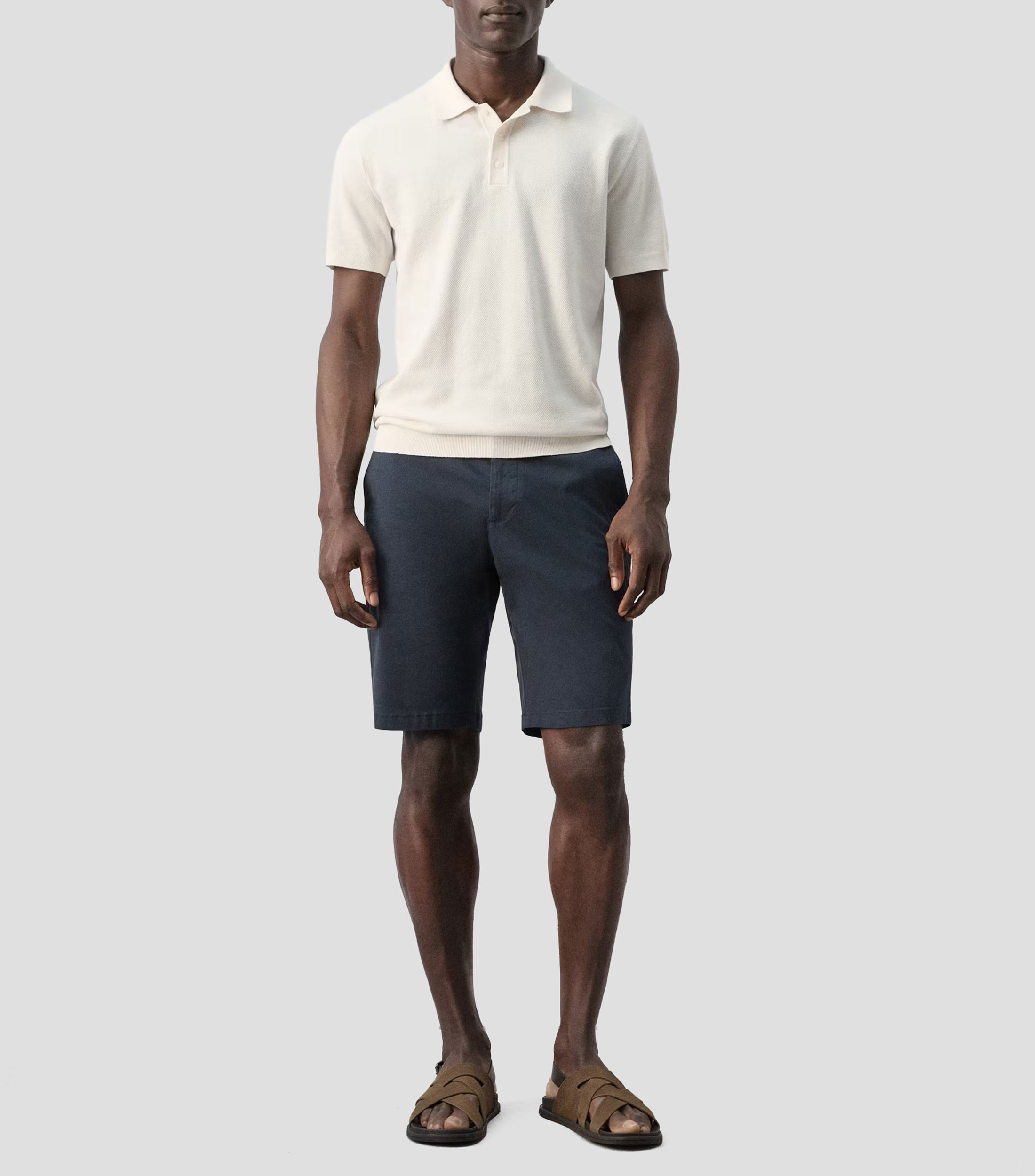 Playera tipo polo manga corta lisa Hombre