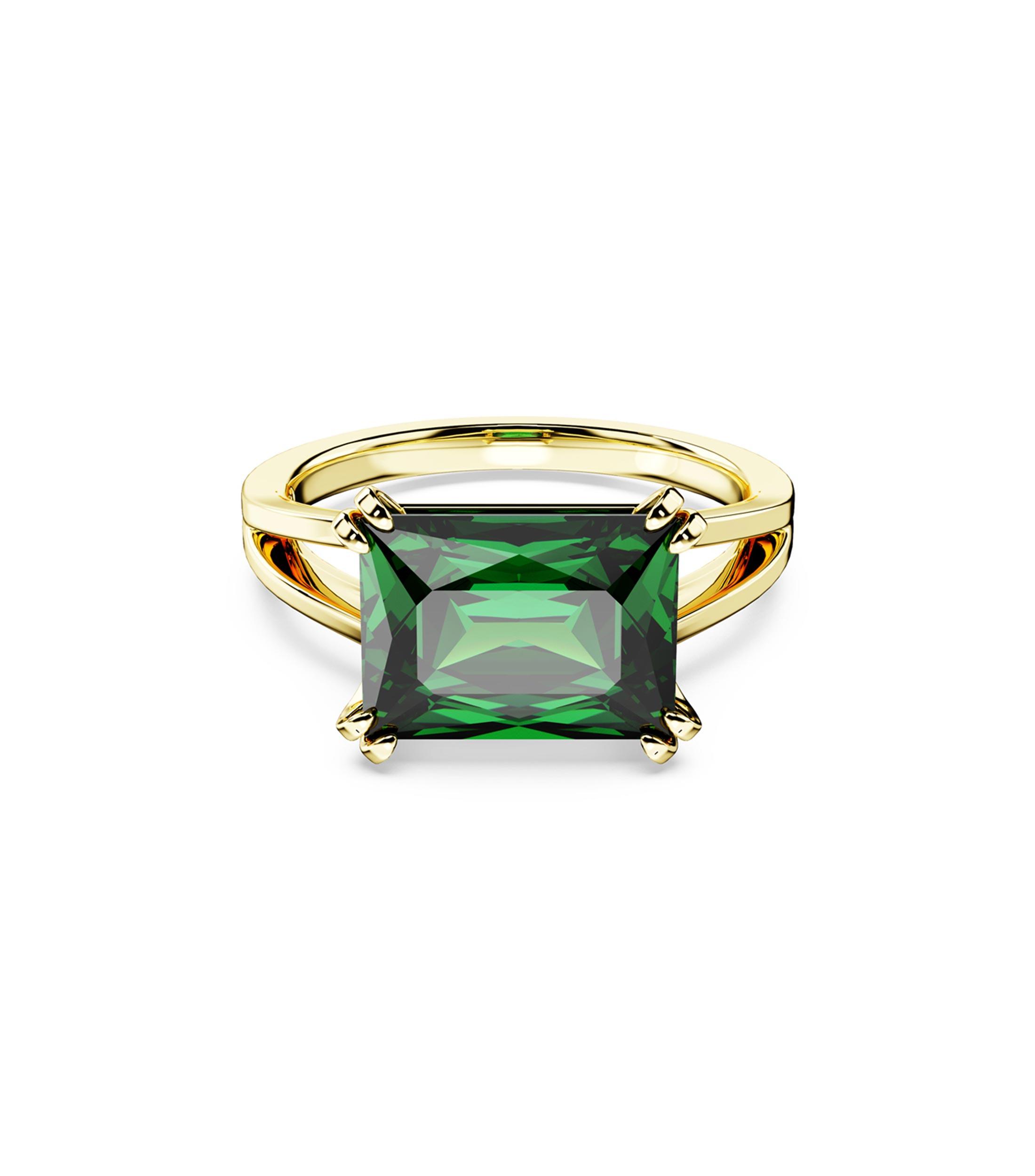 Anillo de Coctel Matrix con Circonita Verde, Talla Rectangular, Mujer