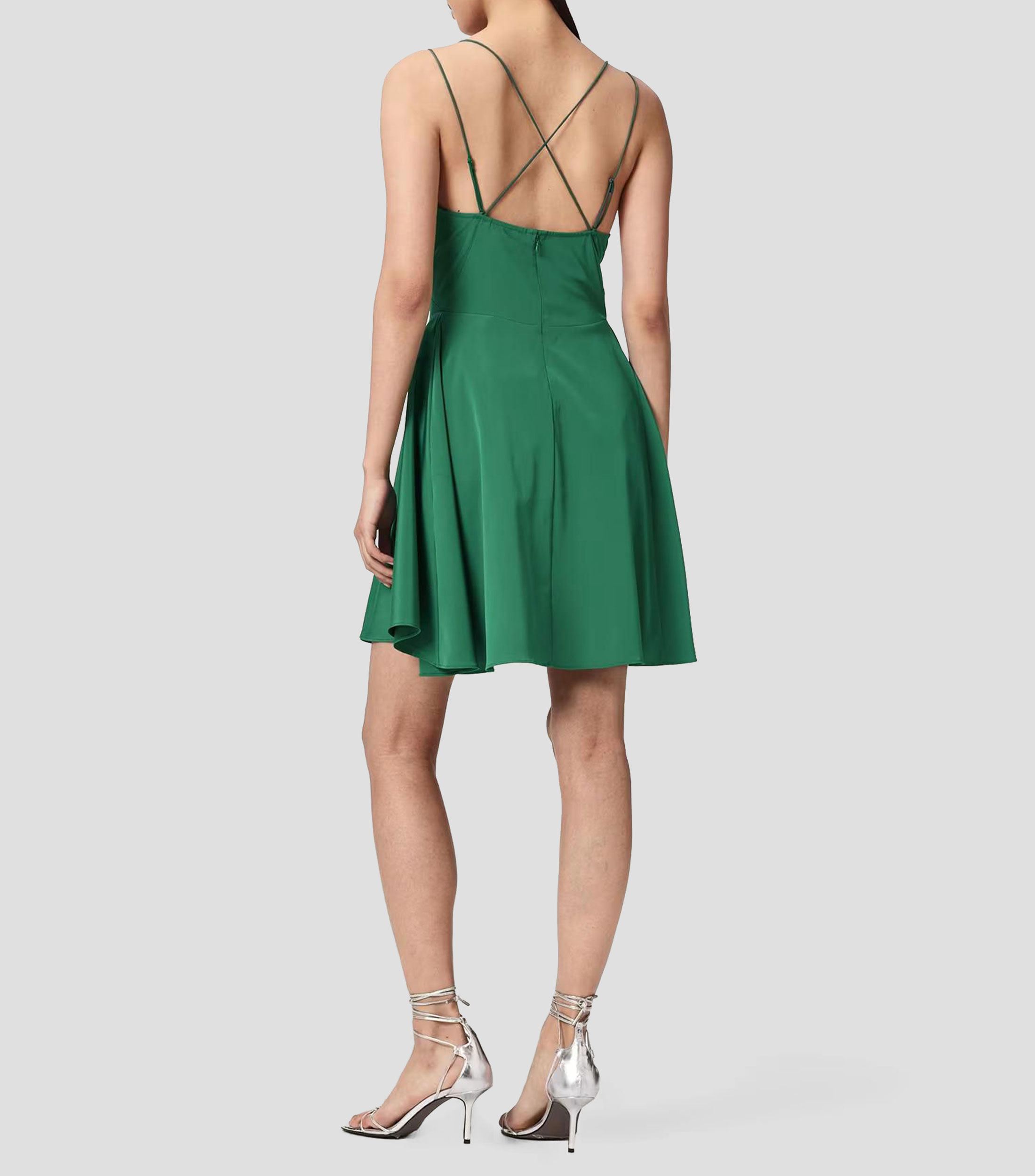 Vestido corto liso Mujer