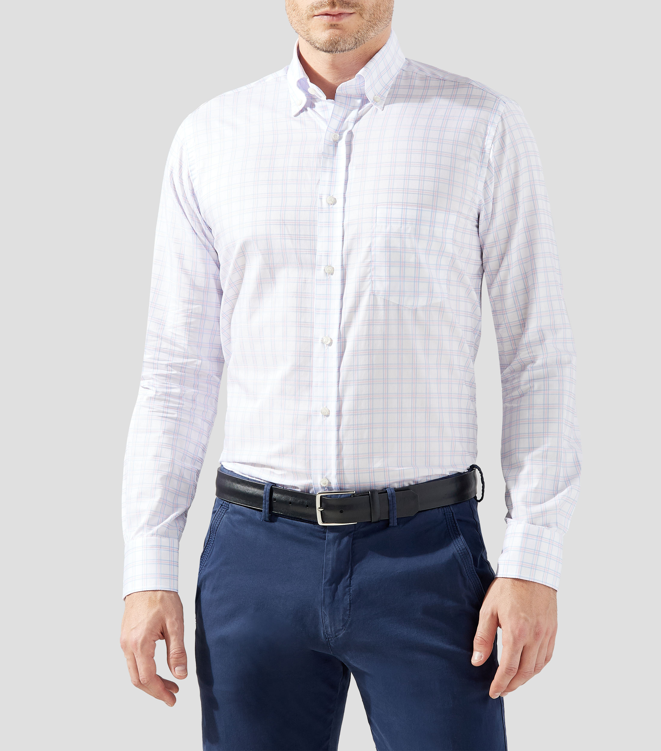 Camisa a cuadros manga larga Hombre