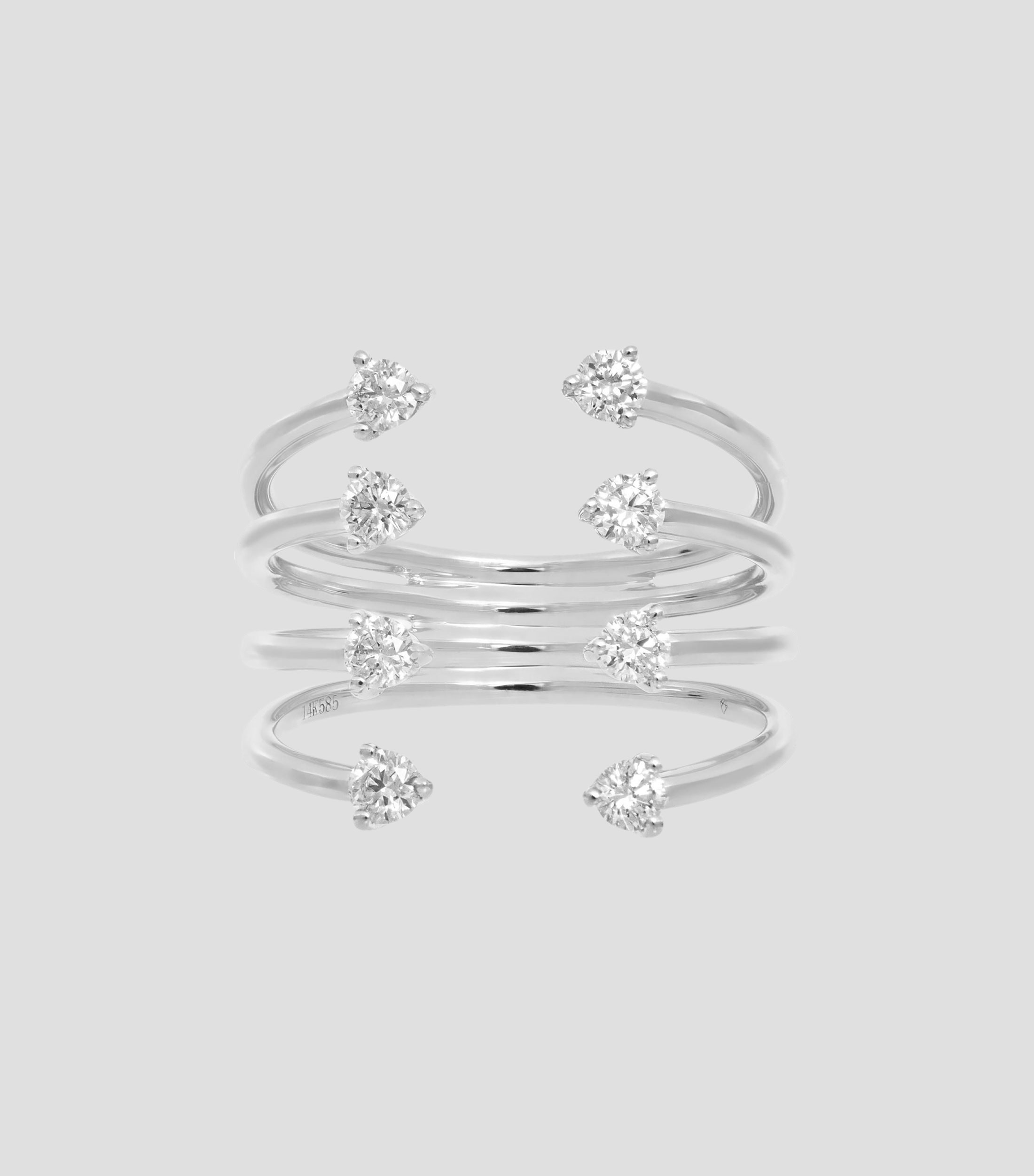 Anillo en oro con diamantes Mujer