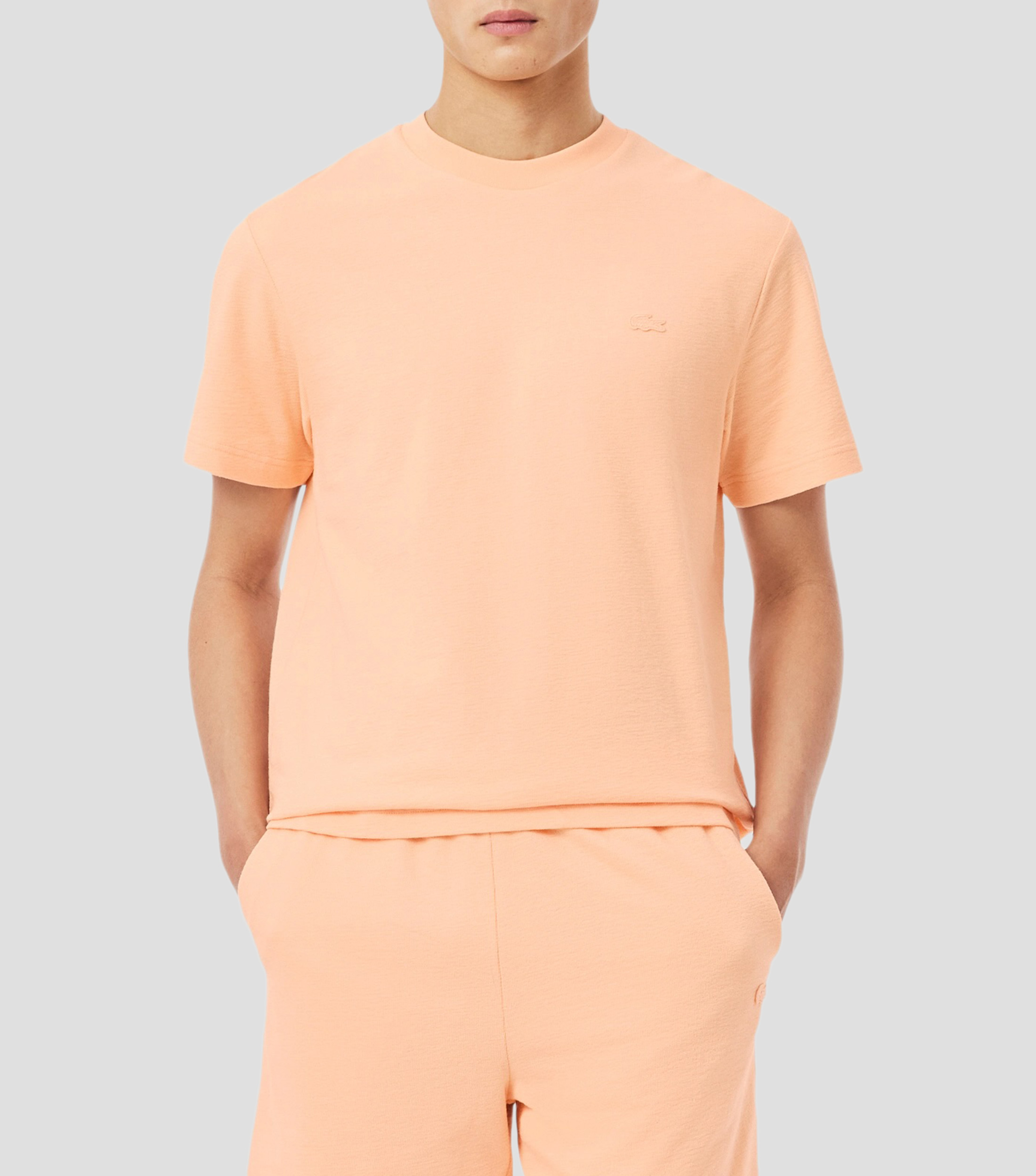 Playera cuello redondo manga corta con microdiseños Hombre